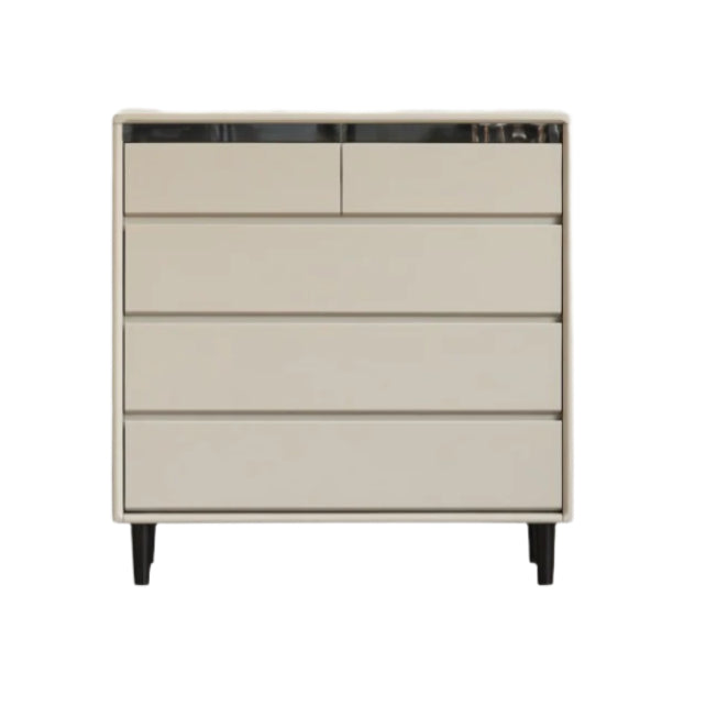 Poplar Solid Wood Light Luxury Gray Chest of Drawers