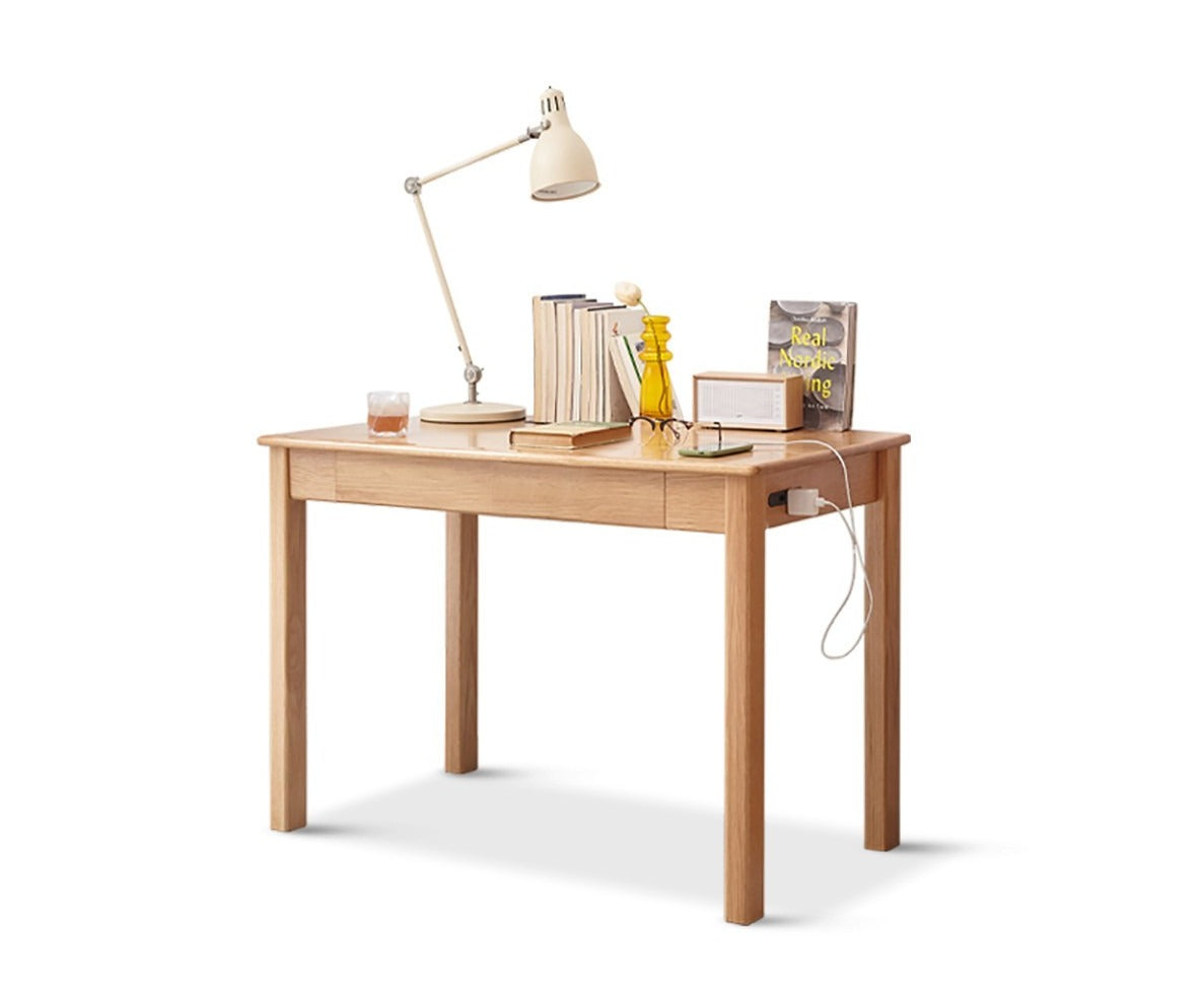 Oak solid wood USB office desk: