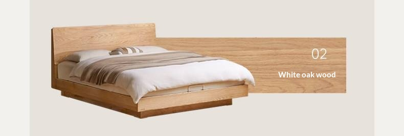 Black Walnut Solid Wood Bed — Italian Light Luxury Suspended Bed