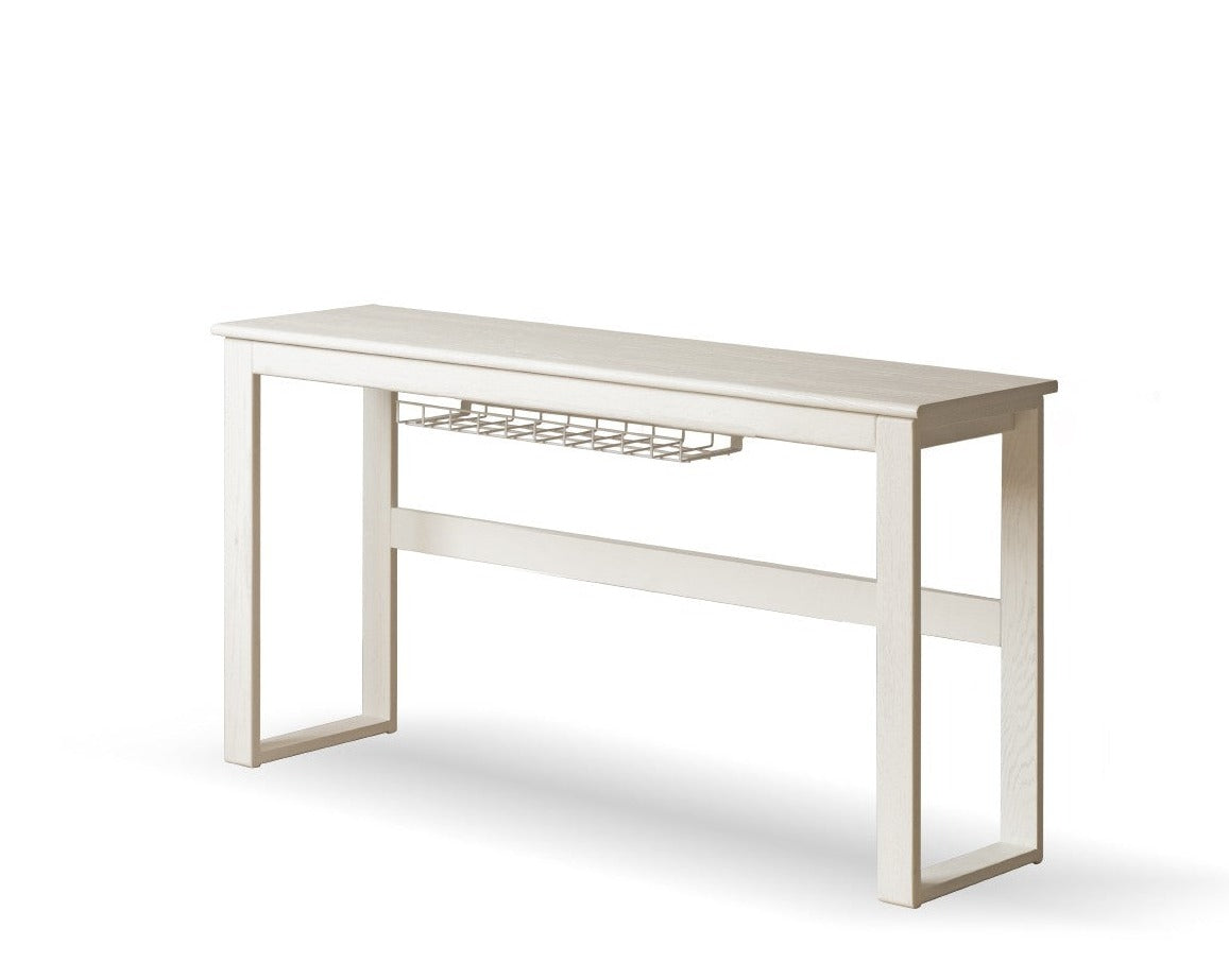Oak Solid wood cream style Long narrow desk"