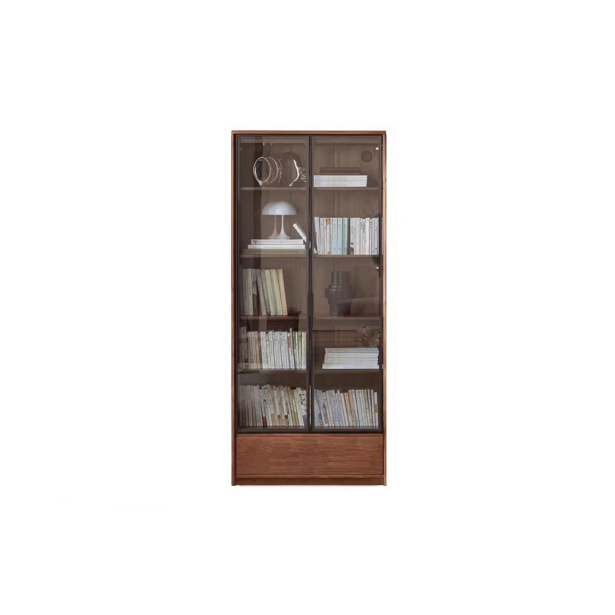 Black Walnut solid wood bookcase floor-standing free combination bookshelf<