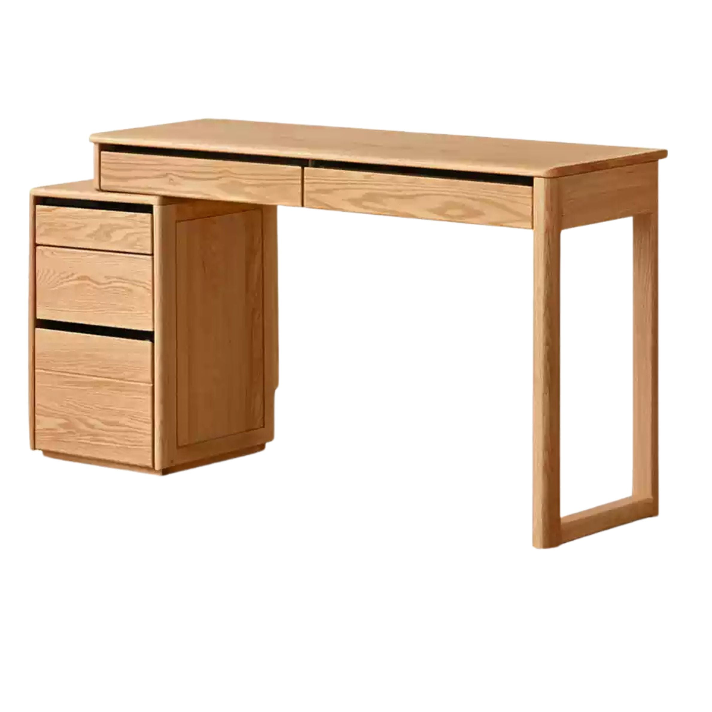 Oak Solid Wood Modern Computer Retractable Table