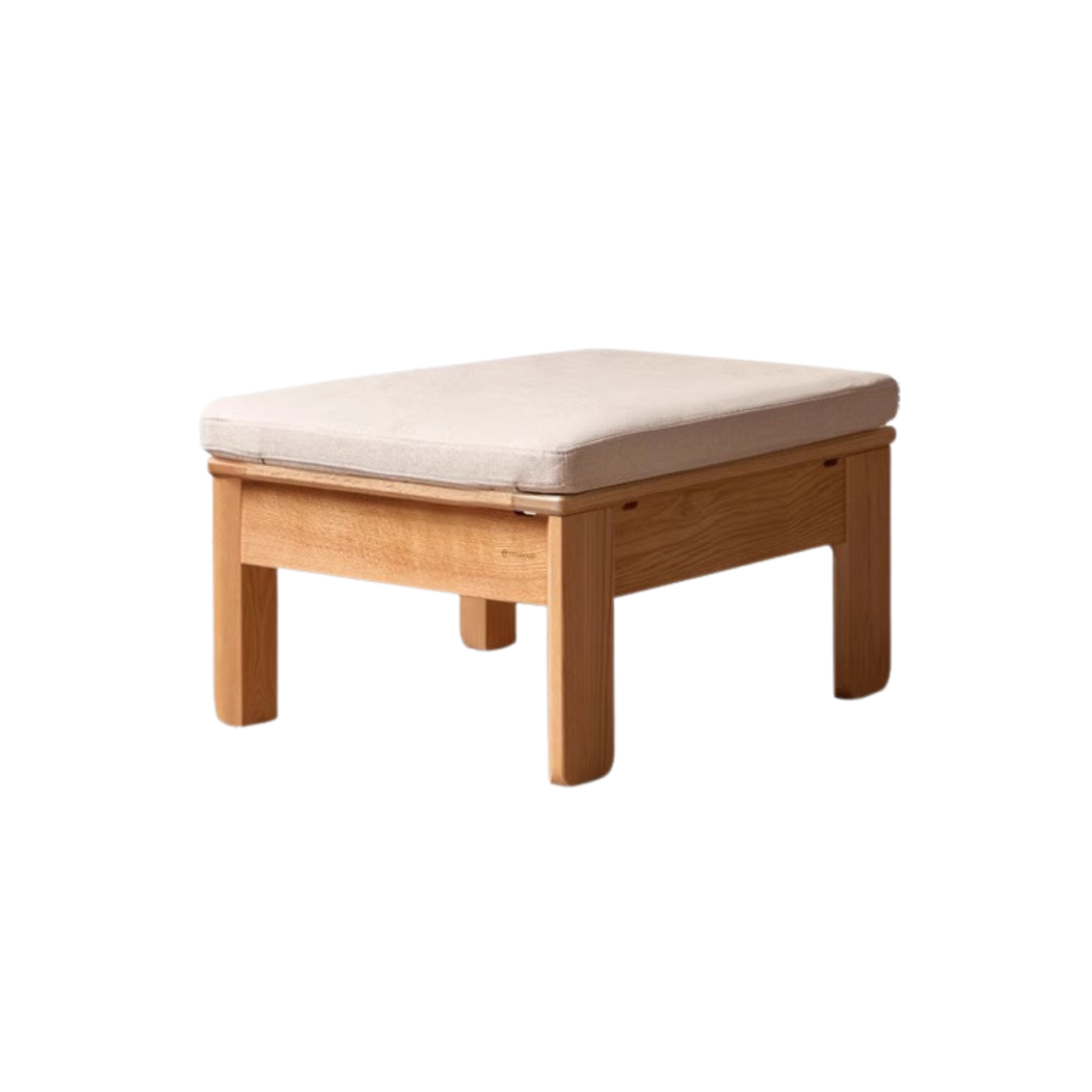 Oak, Ash, Poplar, Black Walnut Solid Wood Footstool Small Fabric Stool For Home
