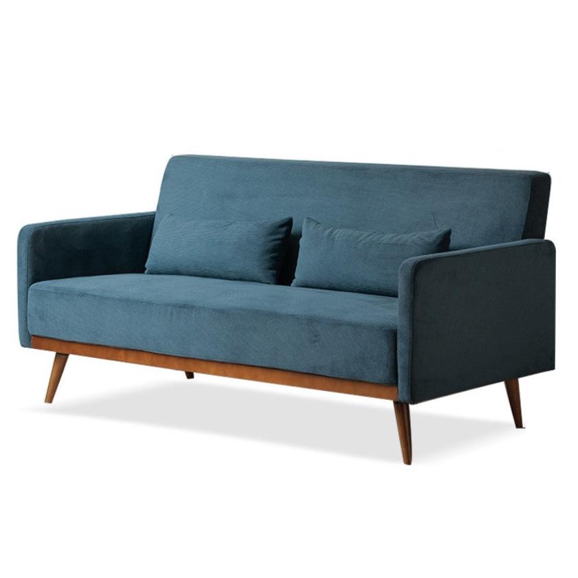 Fabric Modern Straight Retro Three Seater Sofa