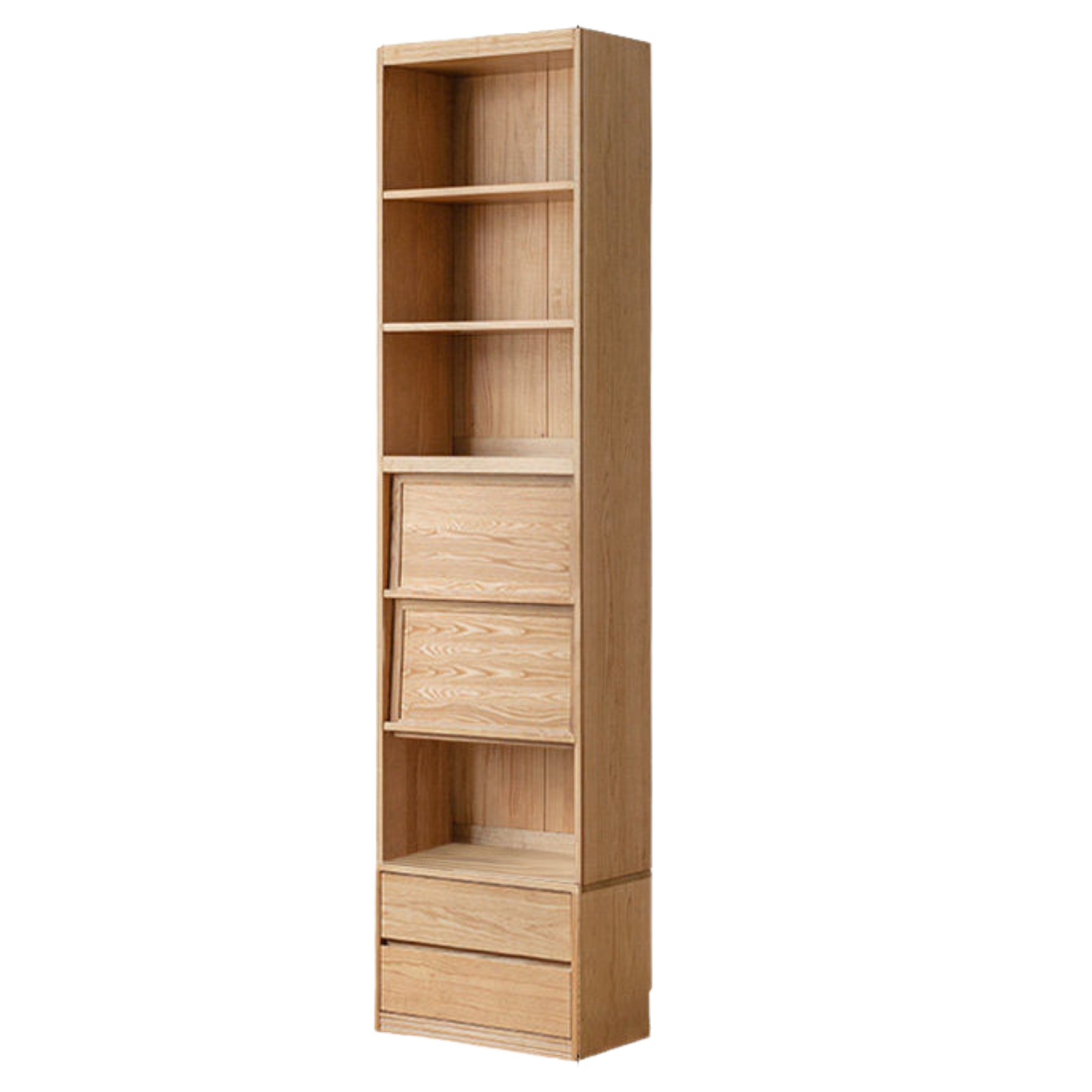 Ash, Oak Solid Wood Modern Combination Bookcase Integrated Card Seat