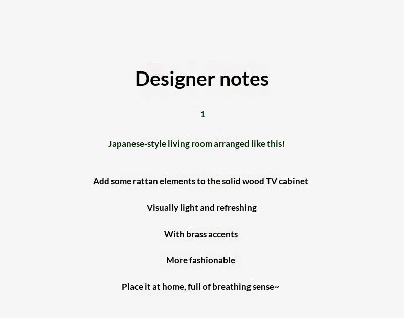 Oak Solid Wood Rattan TV Cabinet