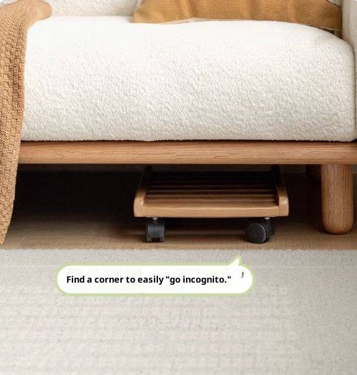 Solid RubberWood, Oak Solid Wood Mobile Computer Host Base Tray