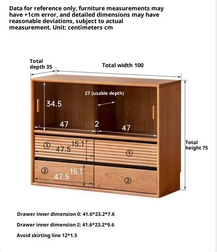 Cherry Solid Wood Floor Standing Bookcase