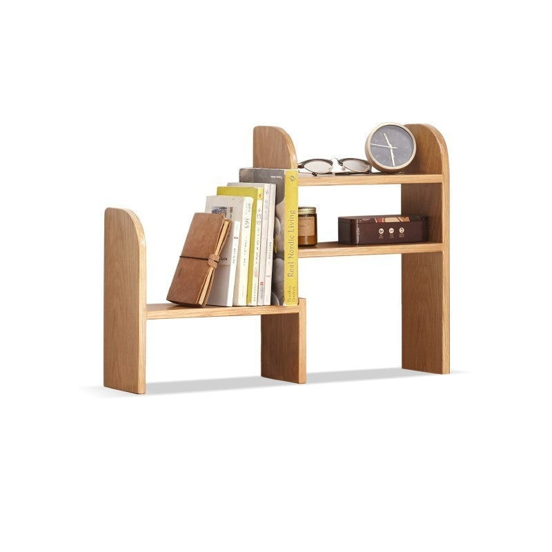 Oak Solid Wood Small Bookcase Simple Study Telescopic Organizing Shelf Nordic<