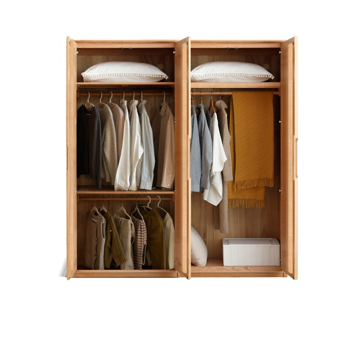 Oak Solid Wood Wardrobe Modern-