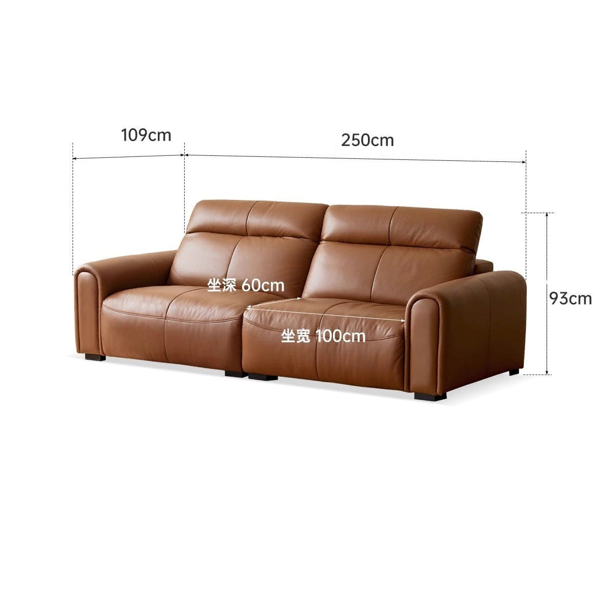 Italian Light Luxury Genuine Leather Sofa - Head Layer Cowhide"