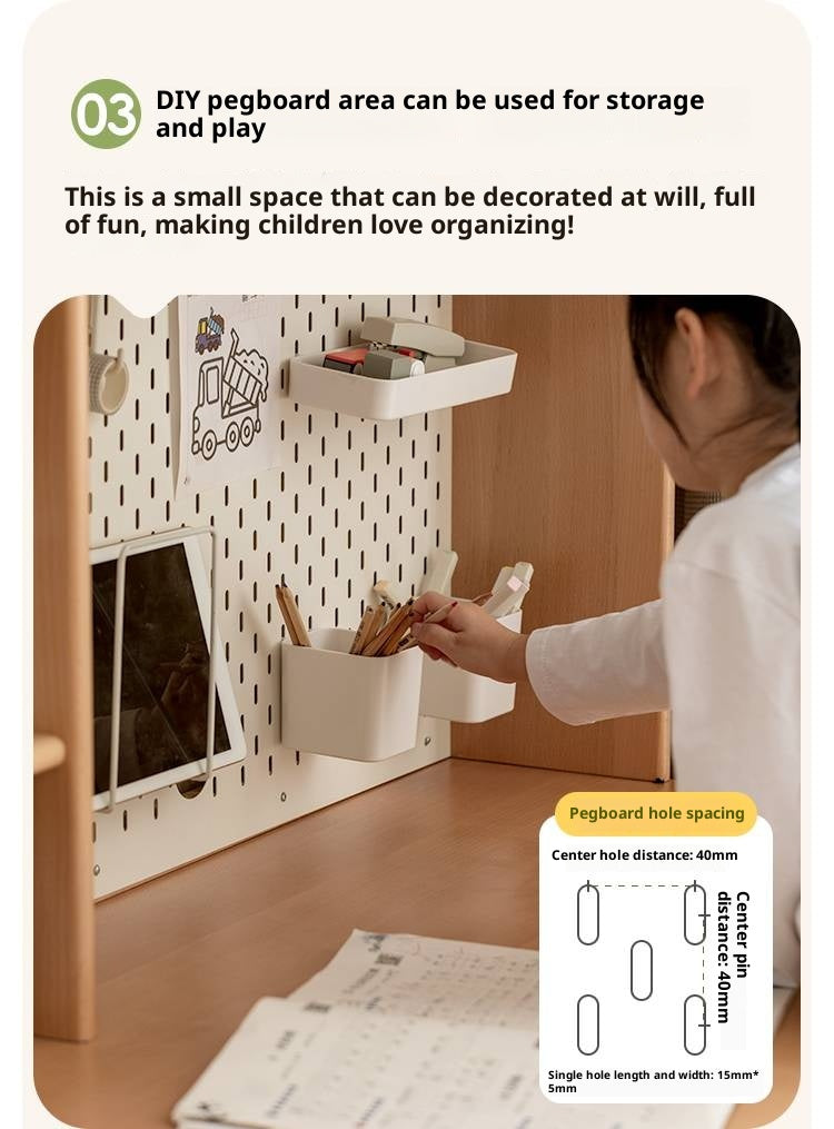 Beech Solid Wood Bookshelf Integrated Сhildren's Learning Desk