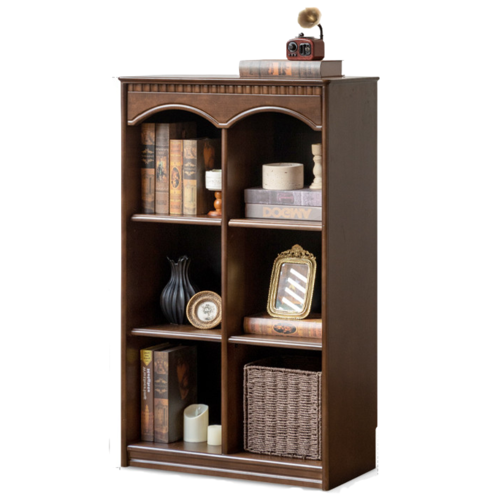 Poplar Solid Wood French Retro Side Cabinet