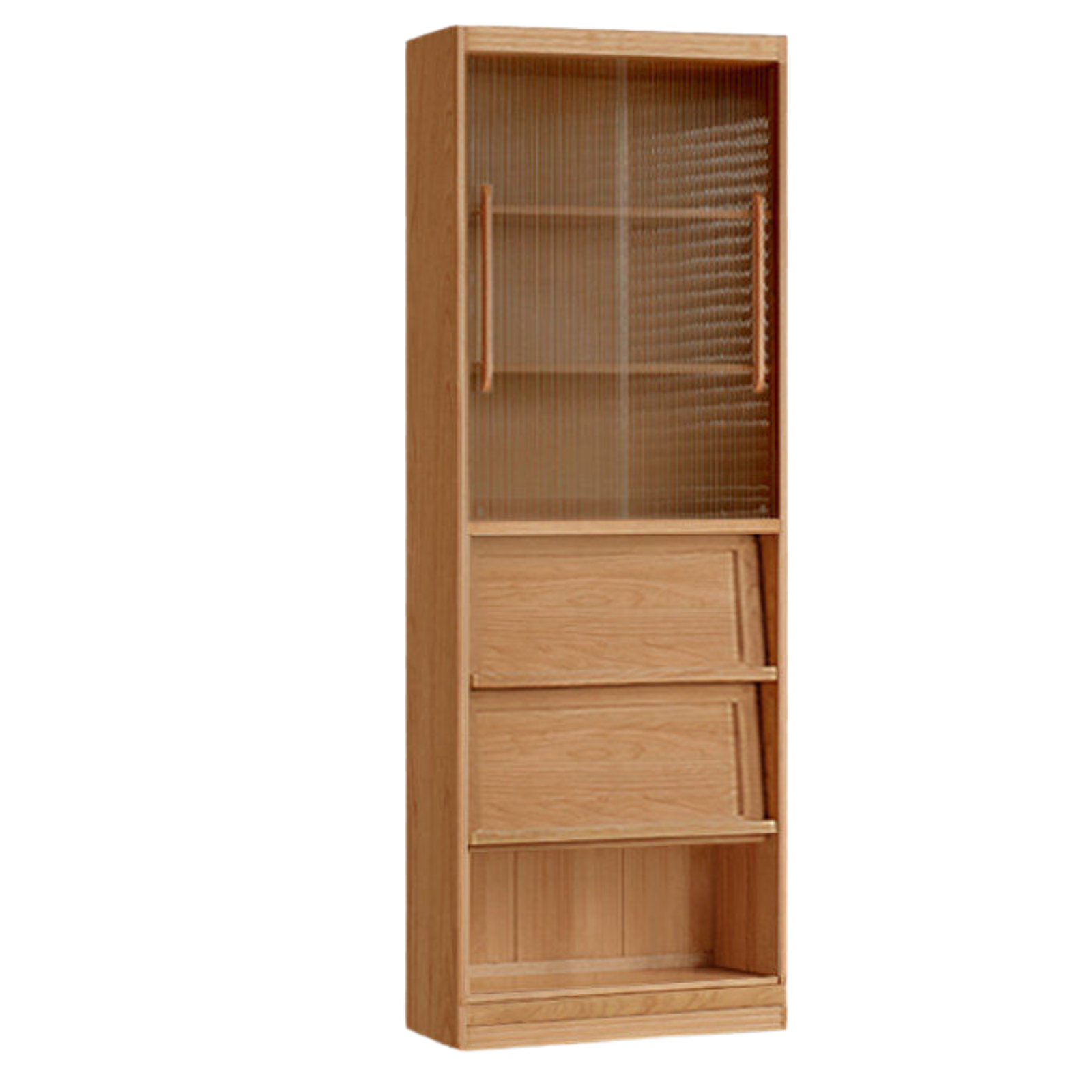 Cherry Solid Wood Bookcase Combination Glass Cabinet