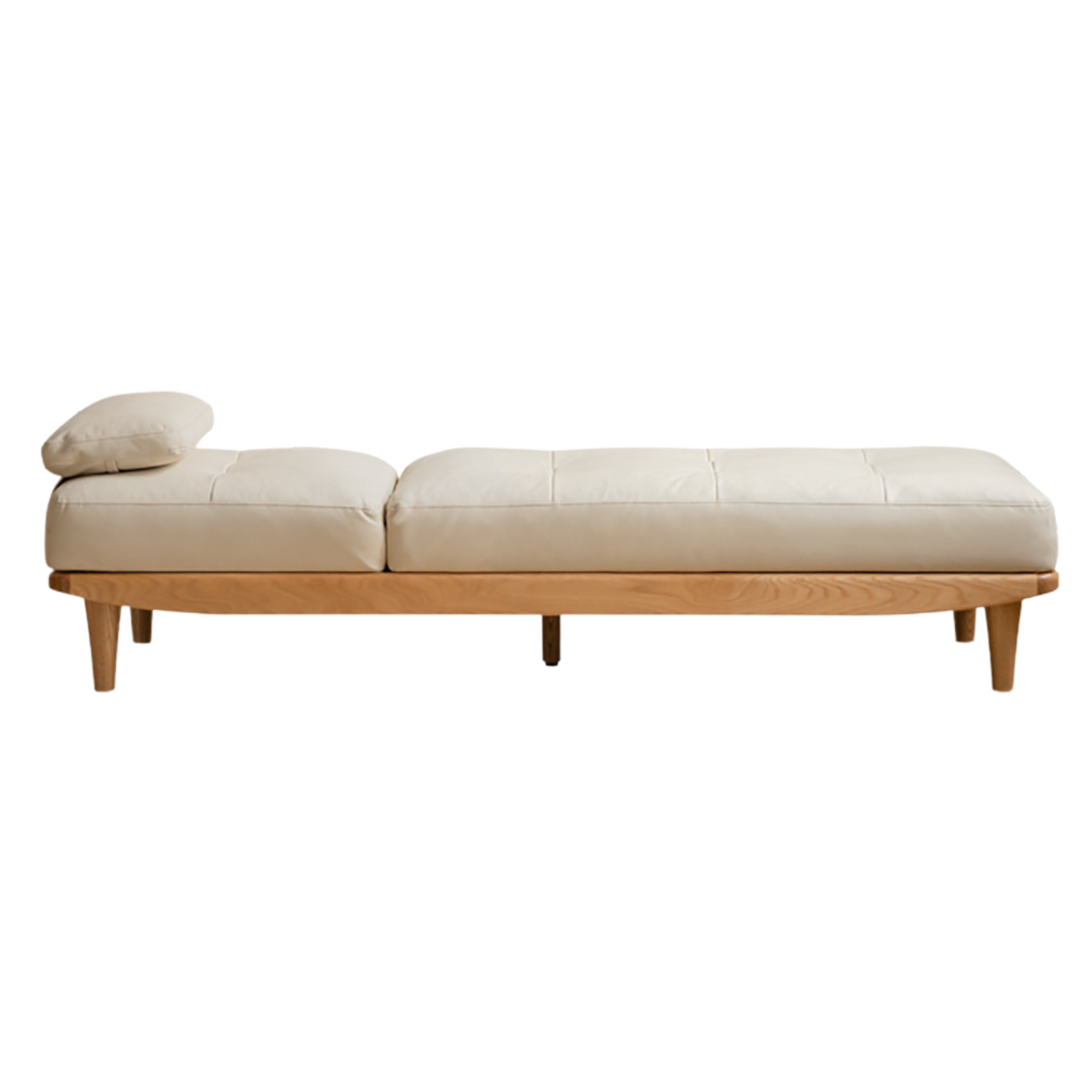 Oak solid wood sofa bed adjustable dual-purpose sofa technological fabric)
