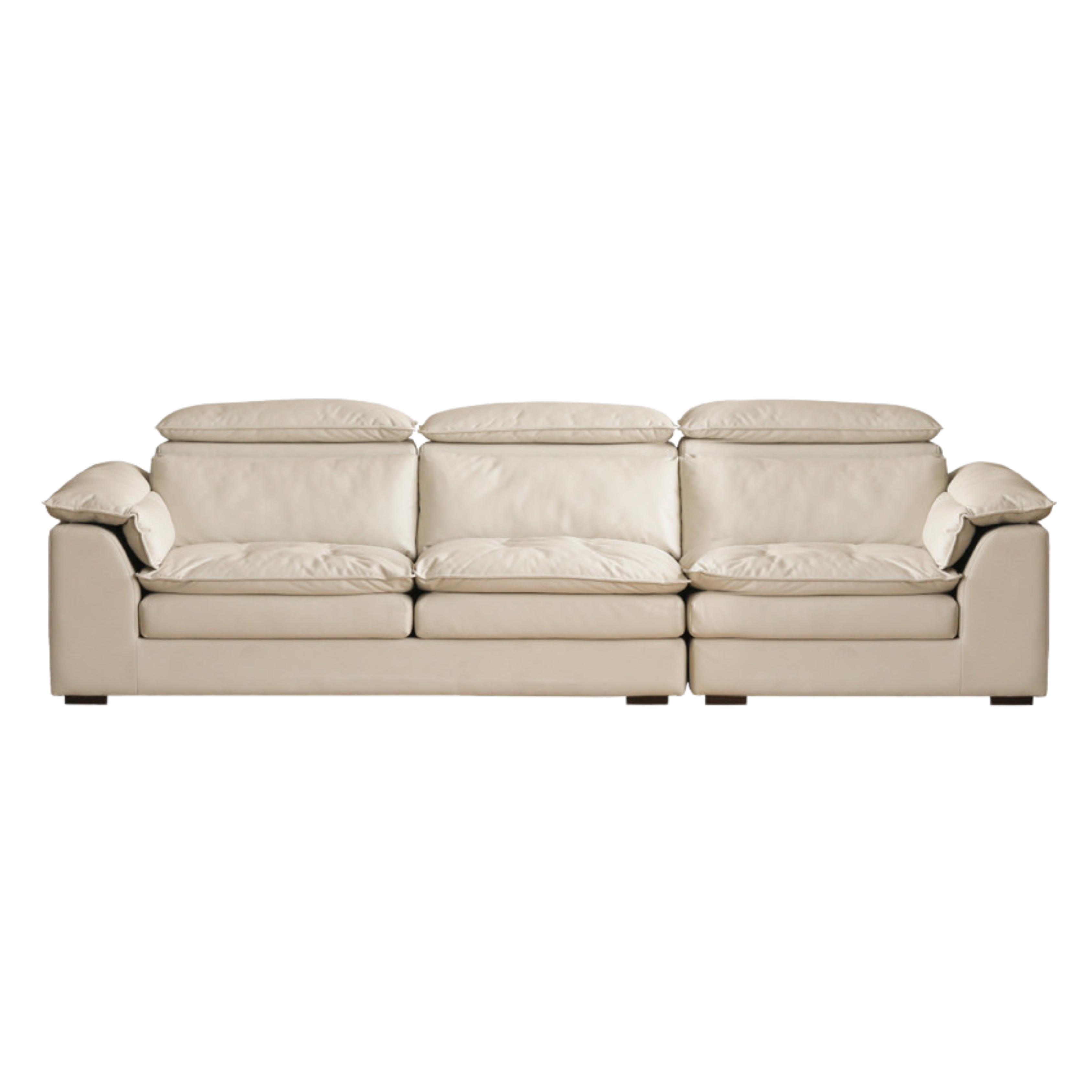 Technology Fabric down Sofa high backrest Cream Style)