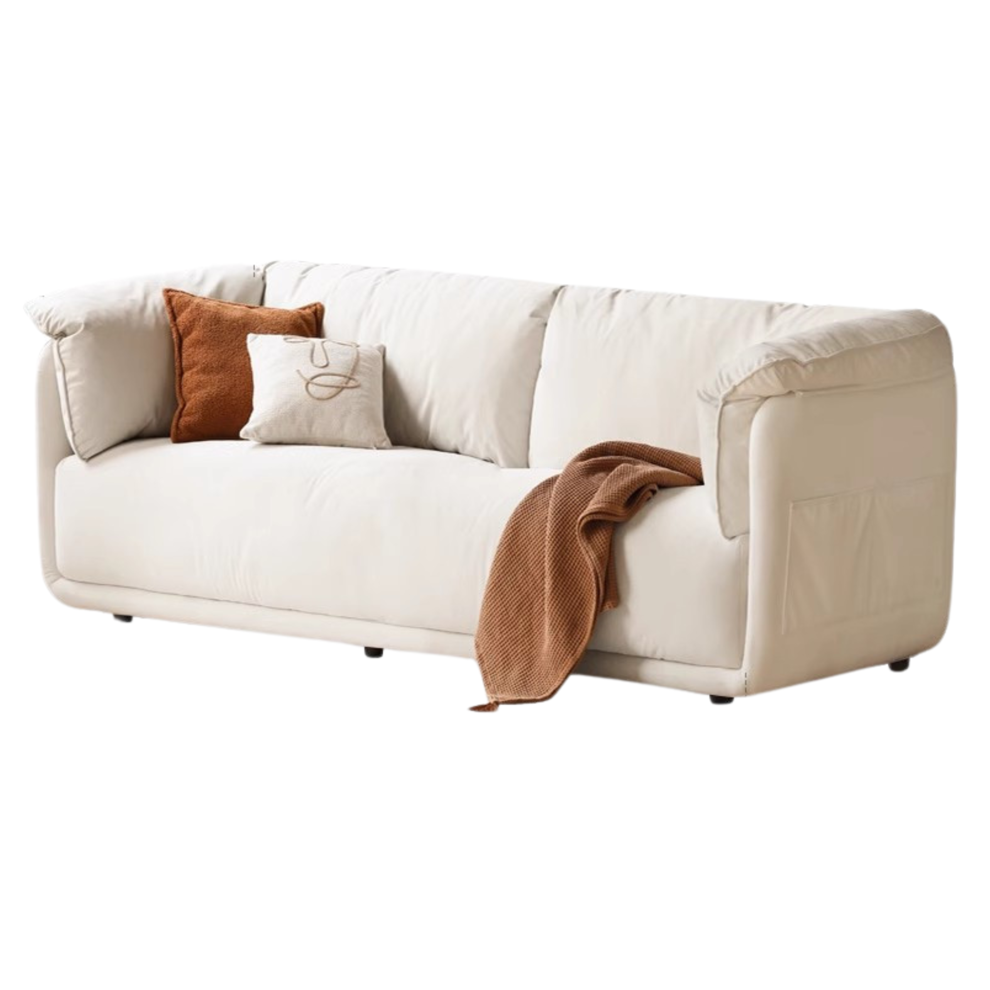 Fabric down sofa white cream style)