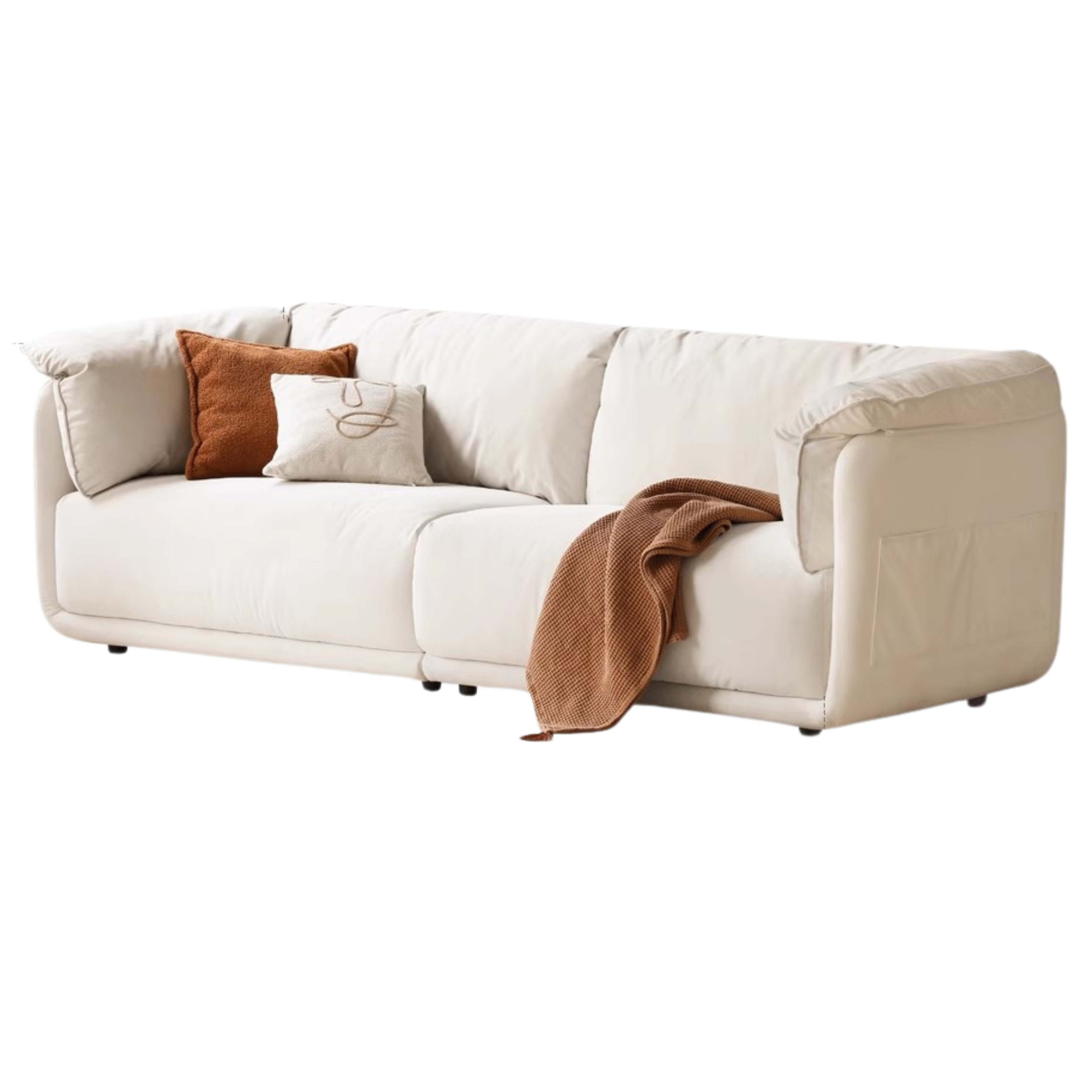 Fabric down sofa white cream style)