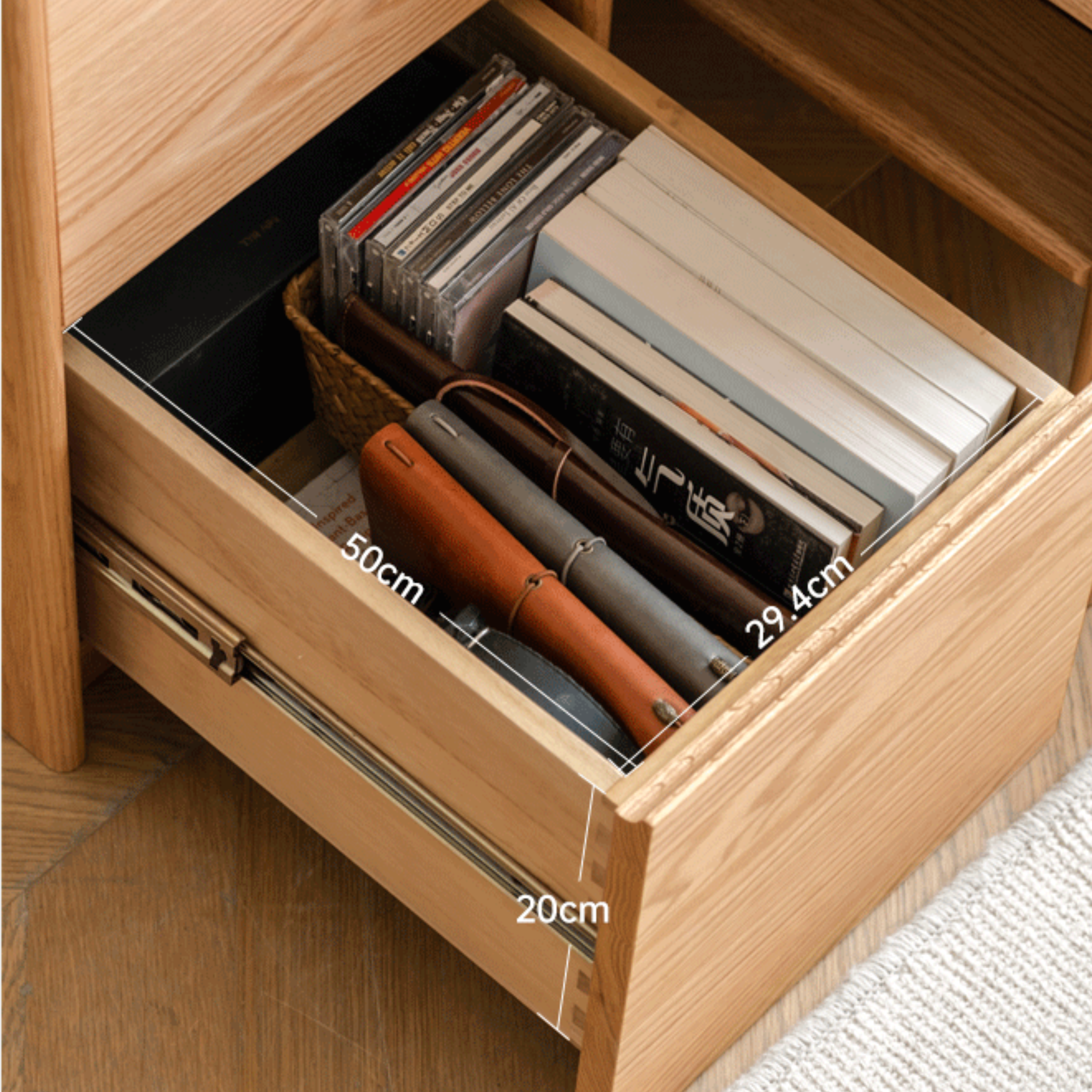 Oak Solid Wood Edge Side Cabinet Corner Bedside