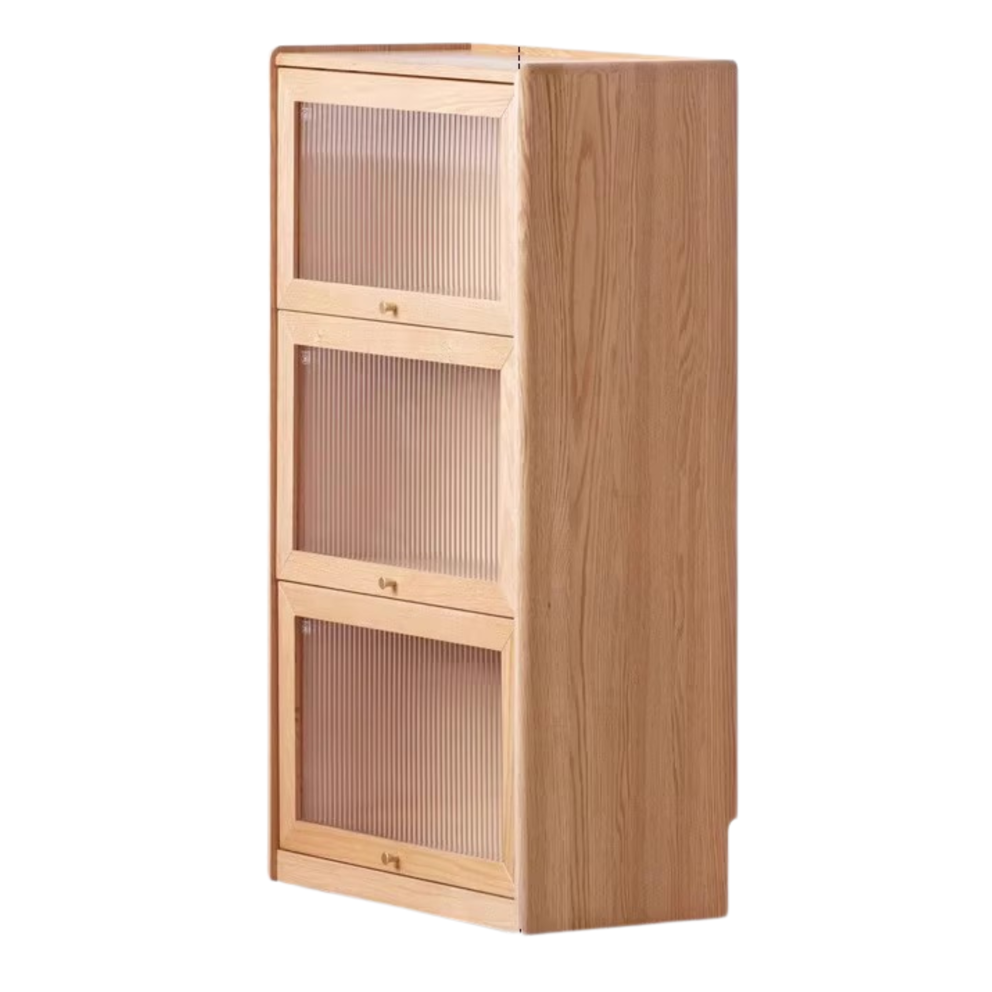 Oak Solid Wood Flipped Door Side Cabinet Free Combination -