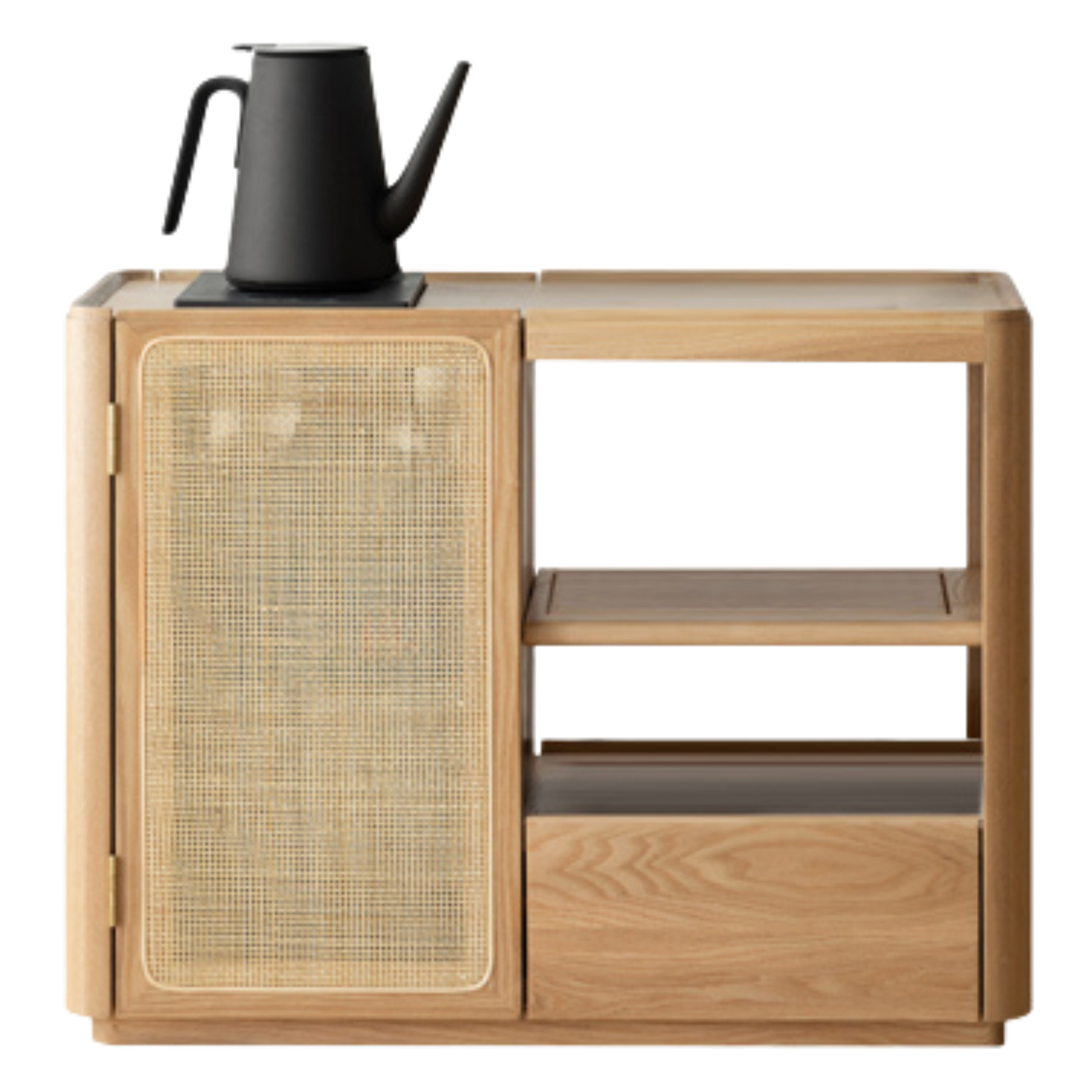 Tea maker mobile side cabine, side table Ash solid wood -