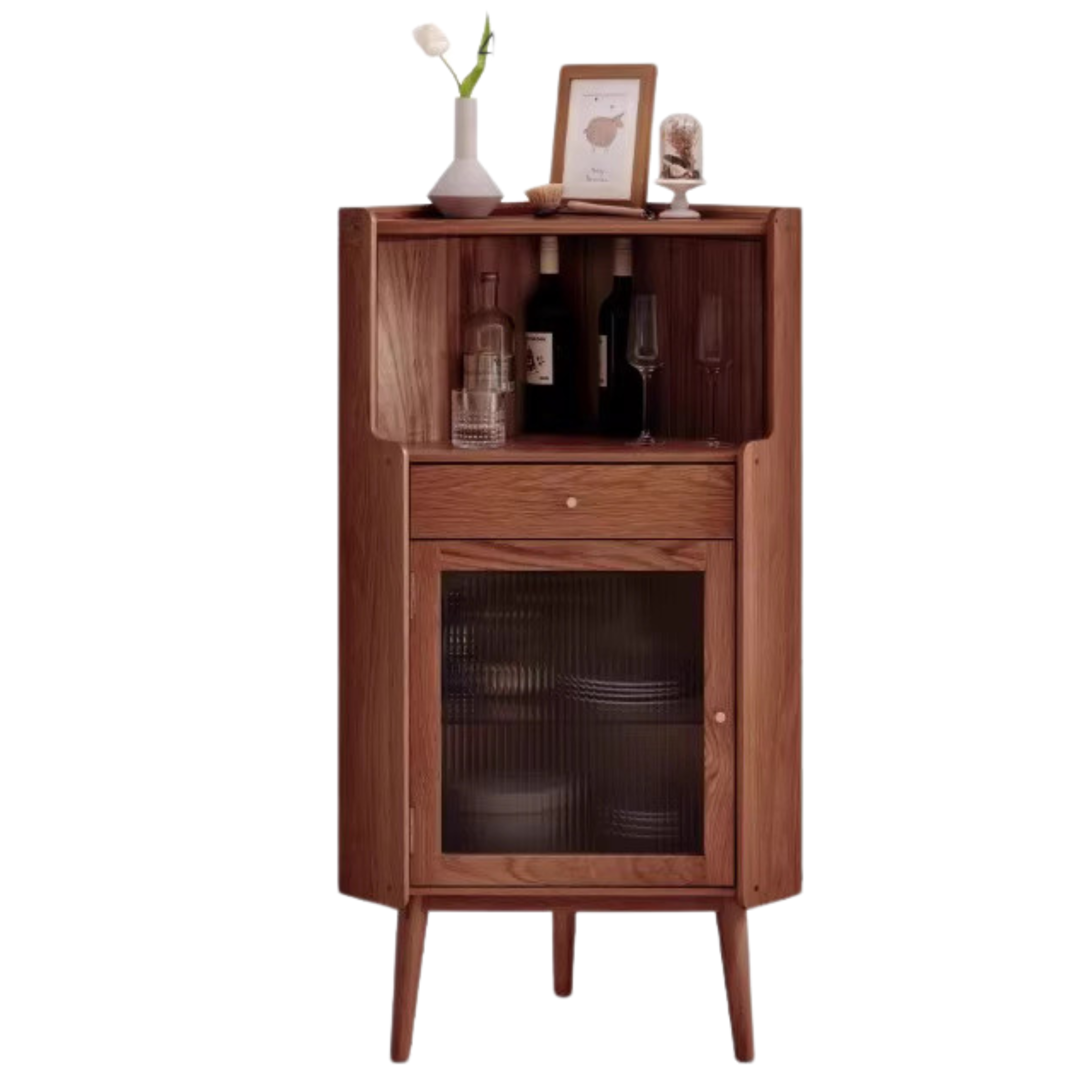 Oak Solid Wood Corner Side Cabinet Modern: