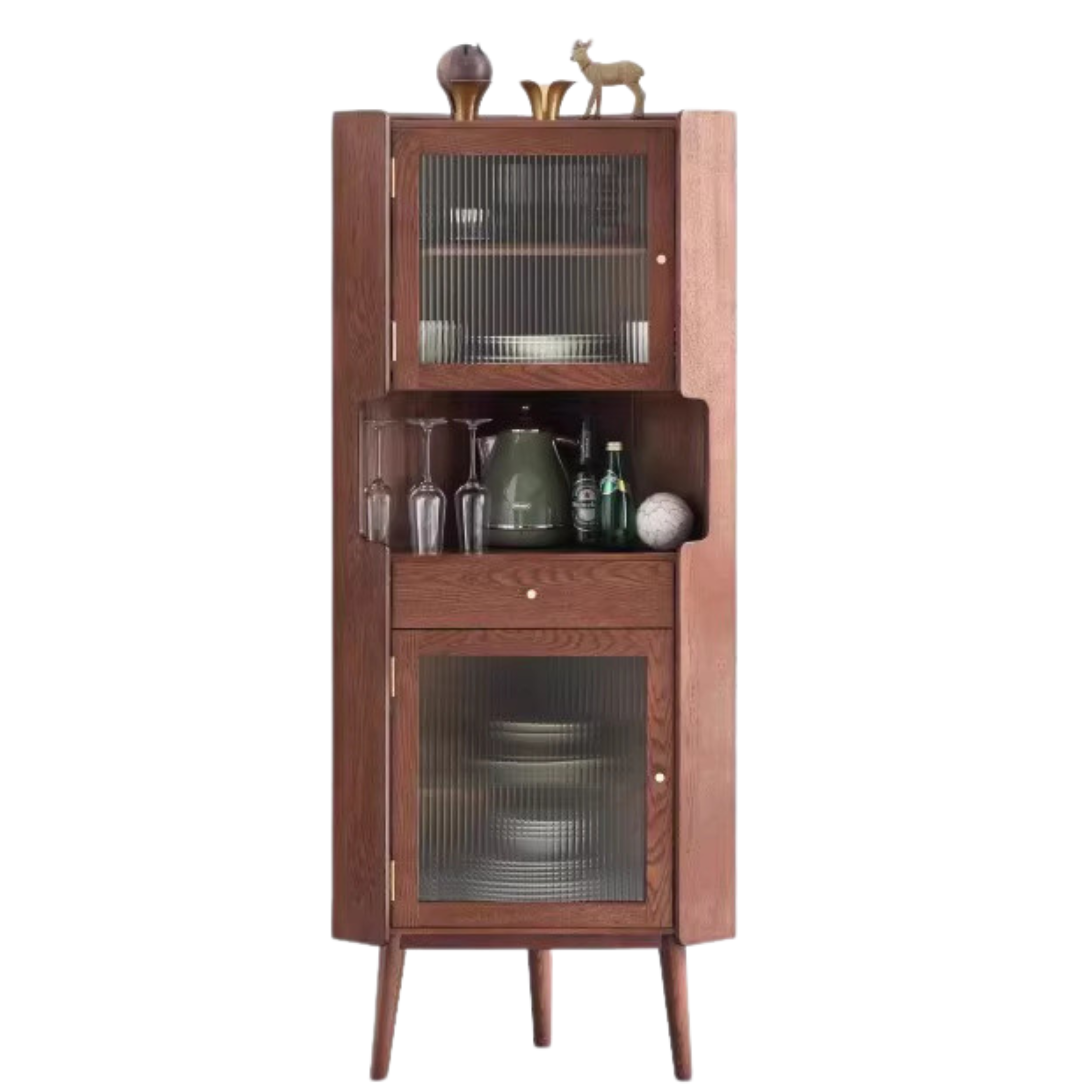 Oak Solid Wood Corner Side Cabinet Modern: