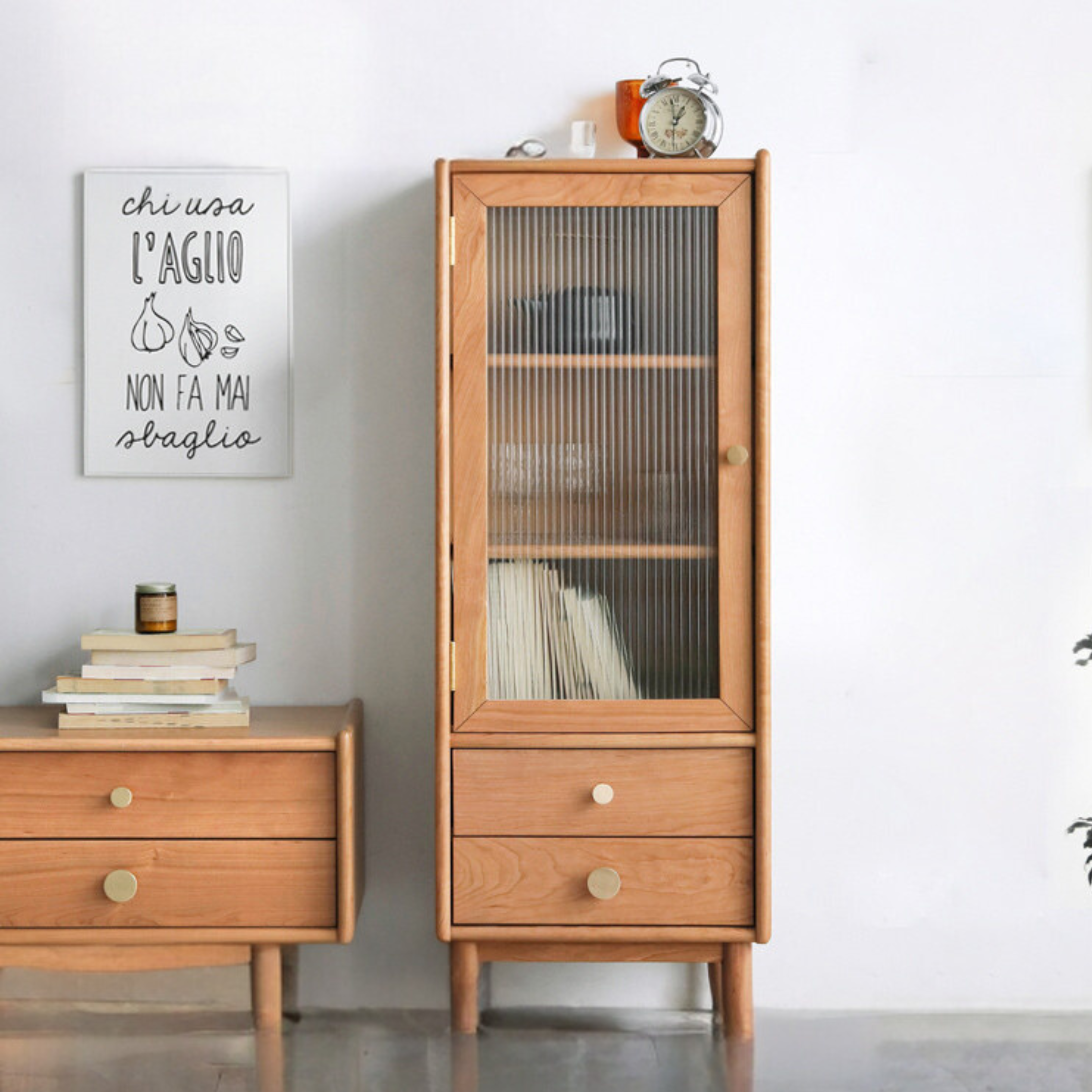 Cherry Solid Wood Side Cabinet