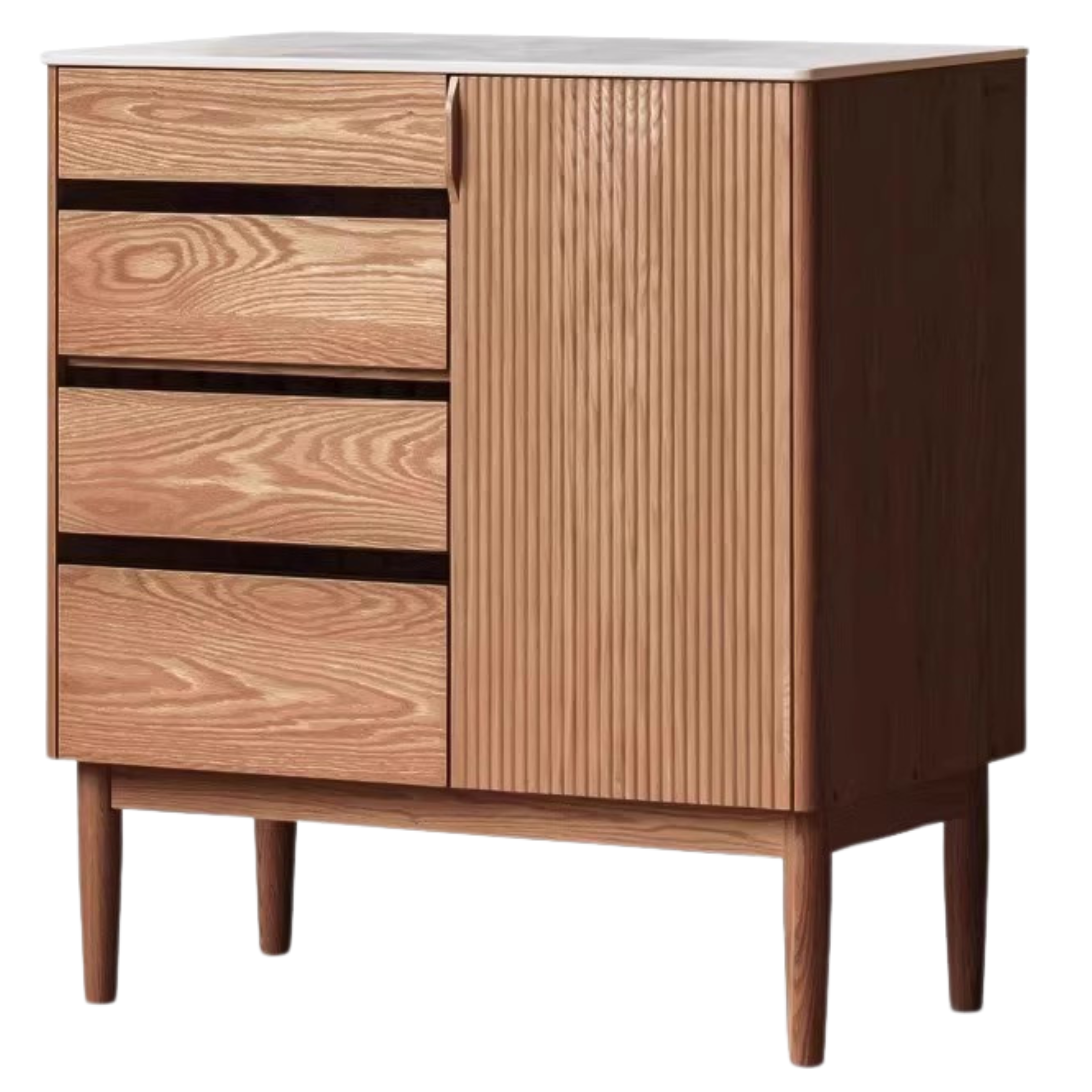 Oak solid wood modern rock board side high tea cabinet Buffet"-