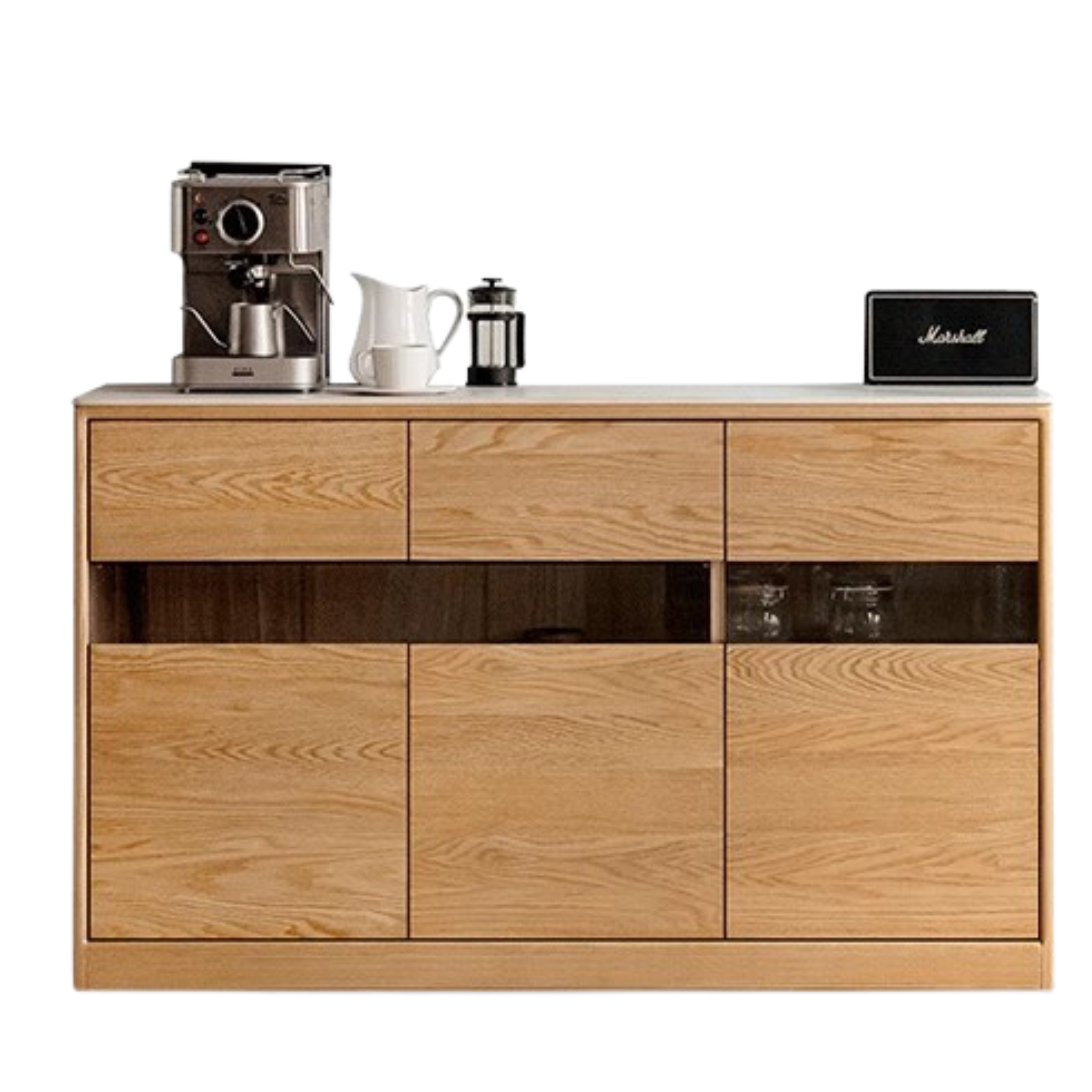 Oak Solid Wood Sideboard Modern Buffet Cabinet