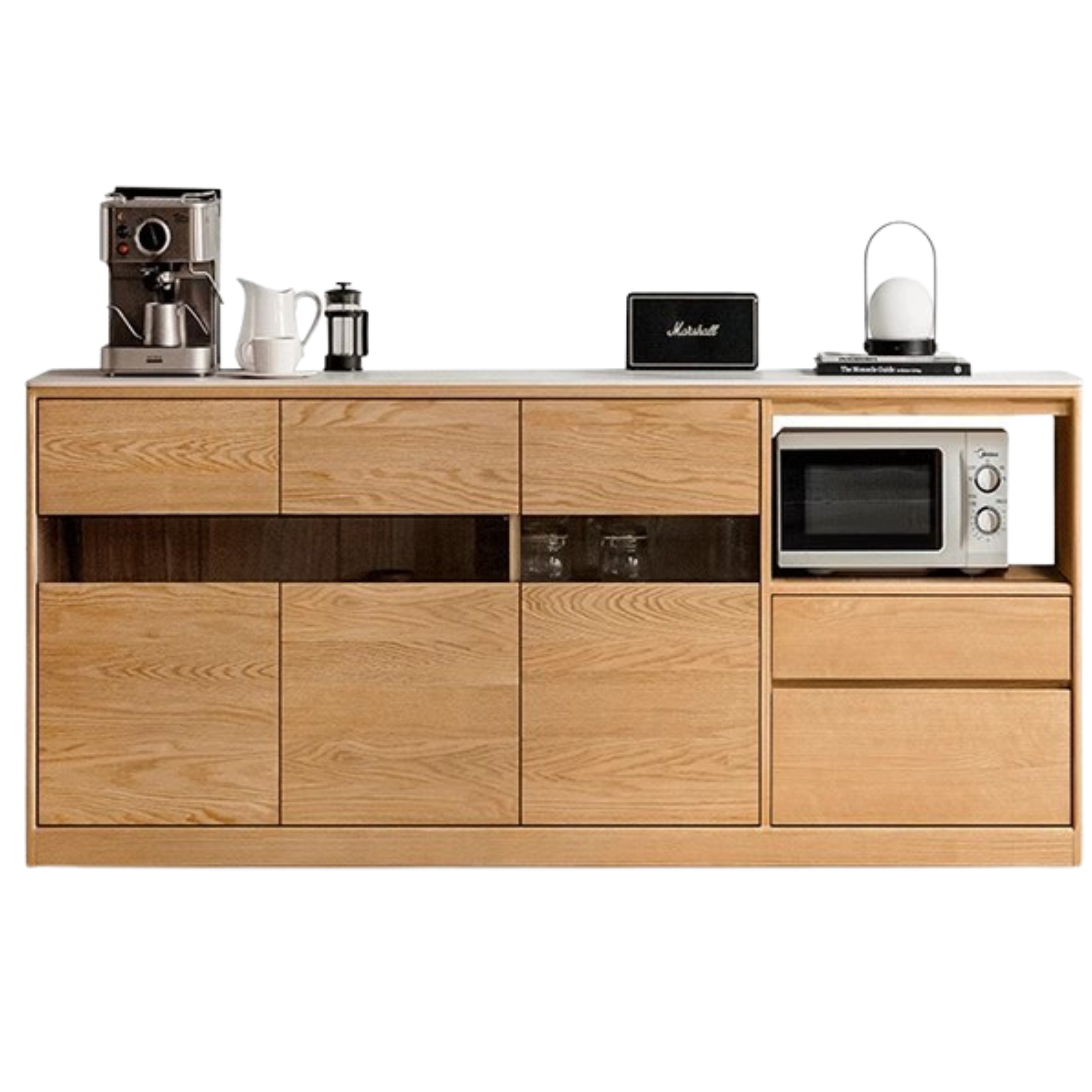 Oak Solid Wood Sideboard Modern Buffet Cabinet