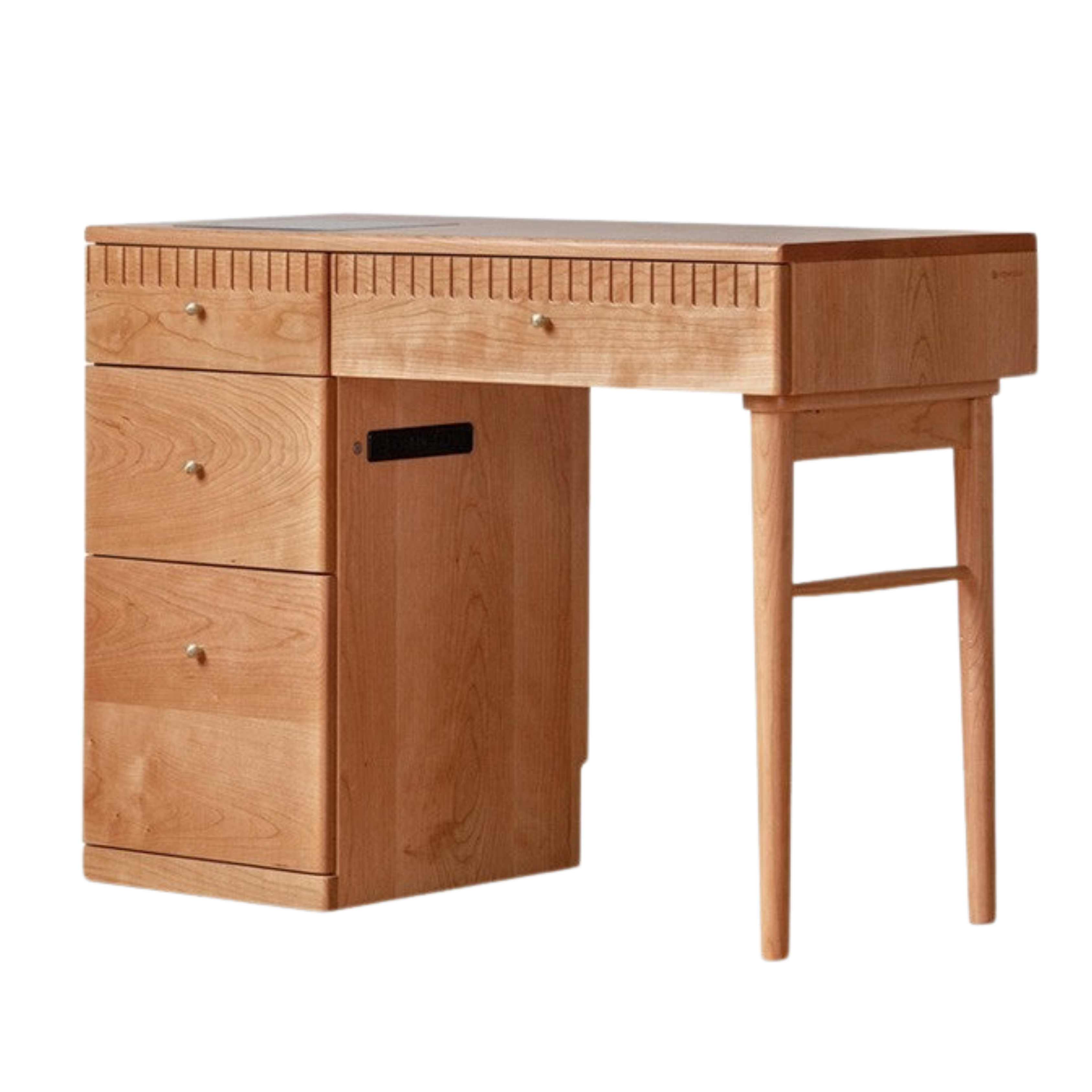 Cherry Wood Retro Dressing Table Cabinet Integrated
