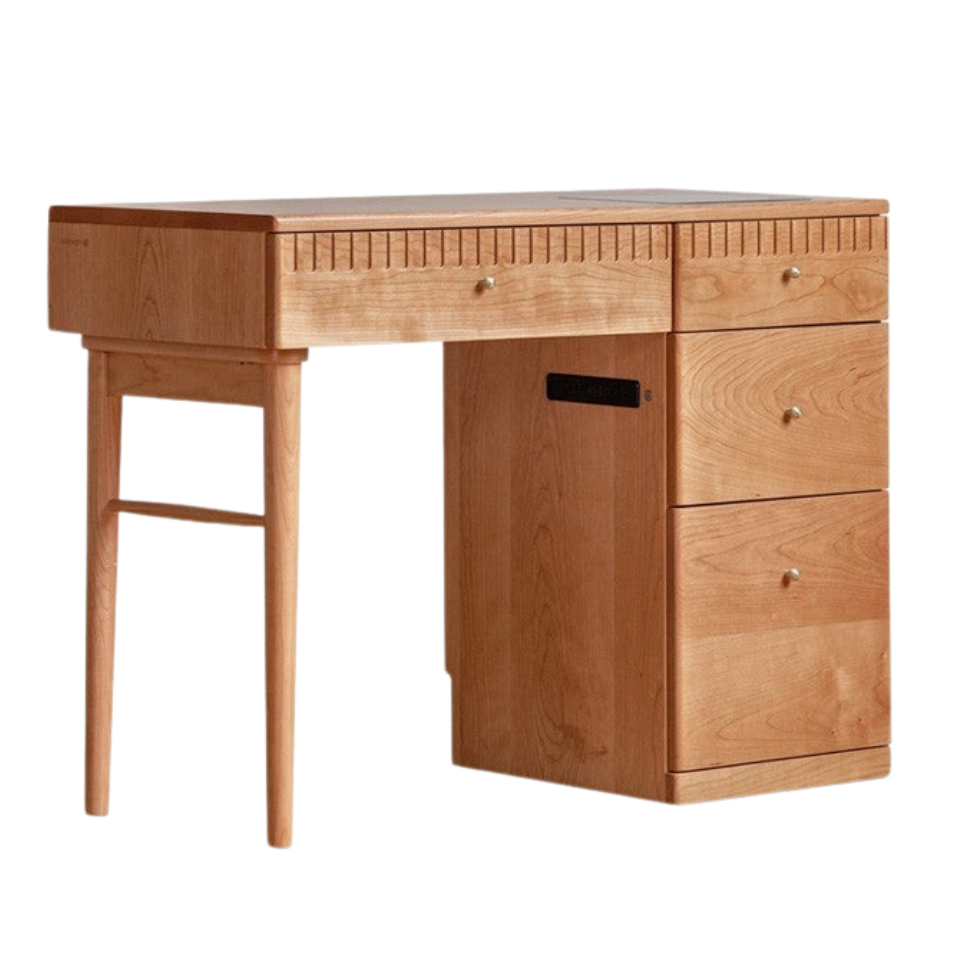 Cherry Solid Wood Retro Vanity Table Cabinet Integrated
