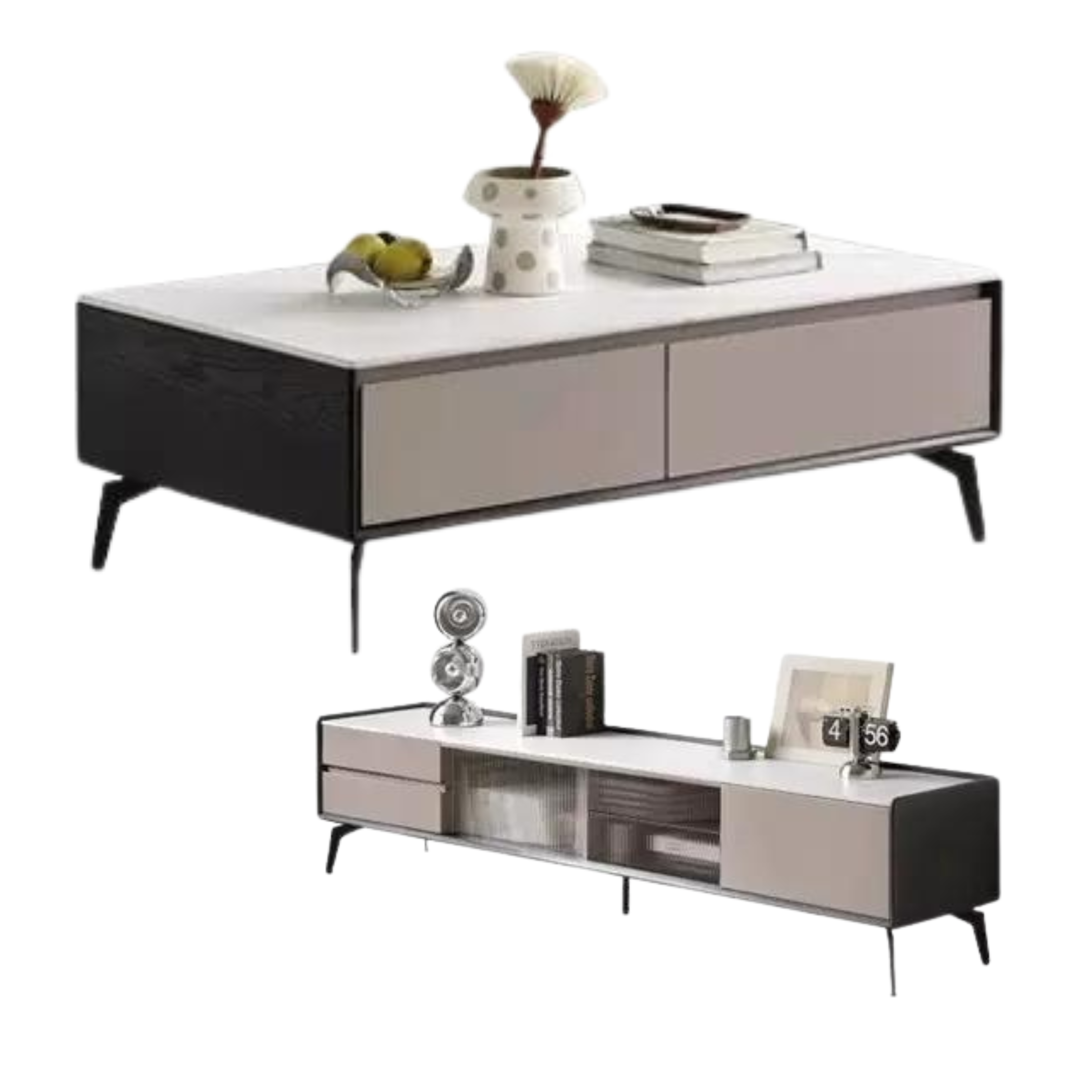 OAK Solid Wood Coffee Table Rock Slab