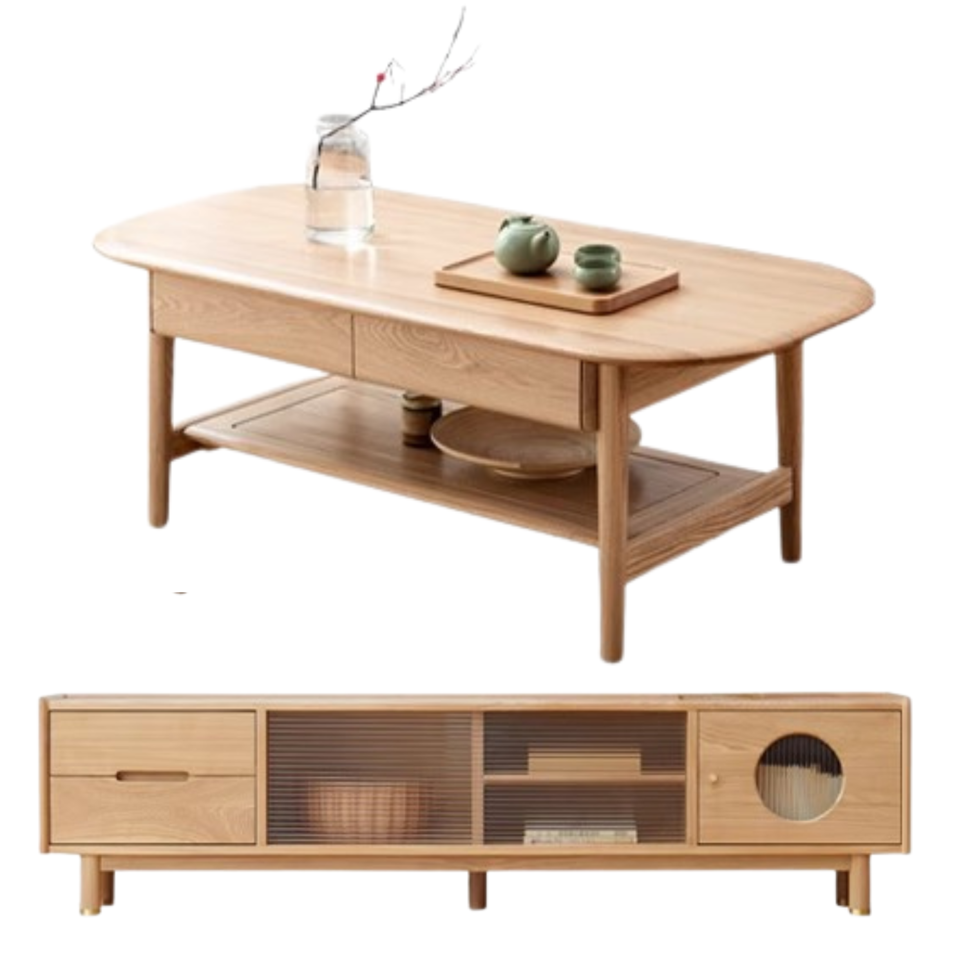 Oak Solid Wood Coffee Table
