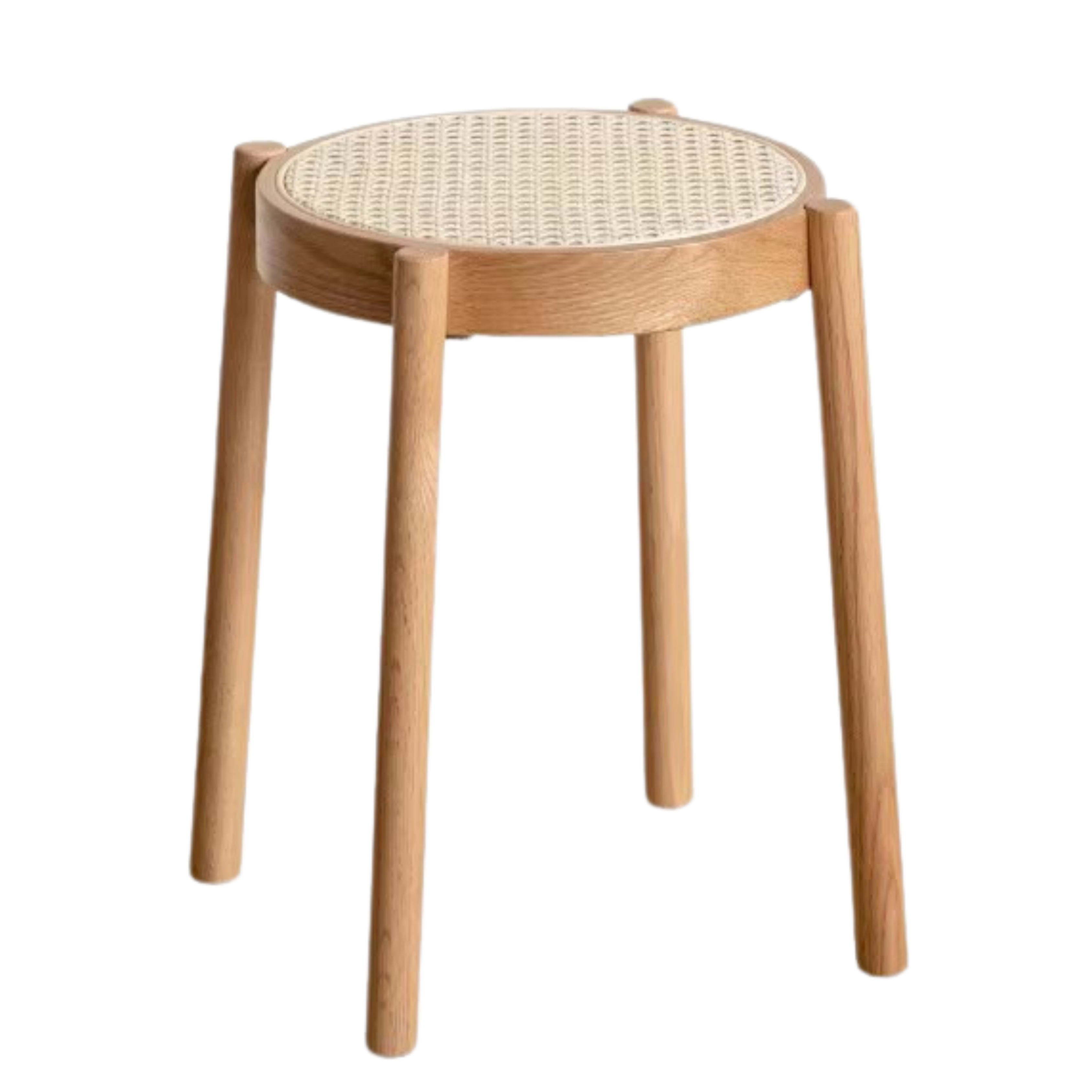 Stool rattan Oak solid wood can be stacked