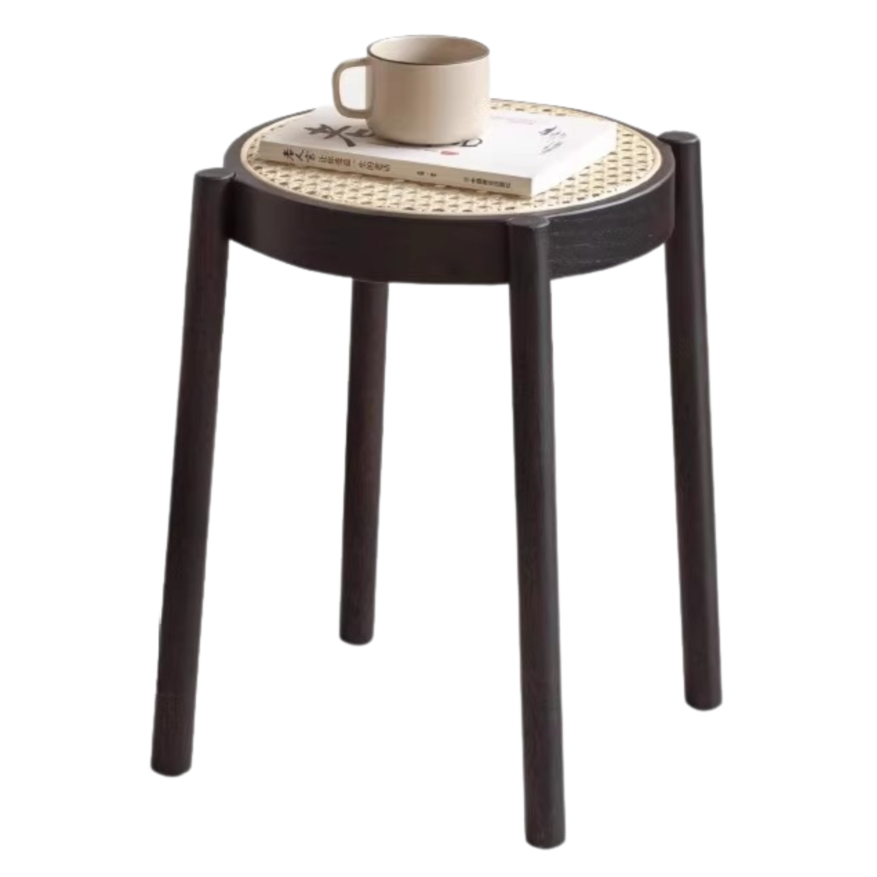 Stool rattan Oak solid wood can be stacked