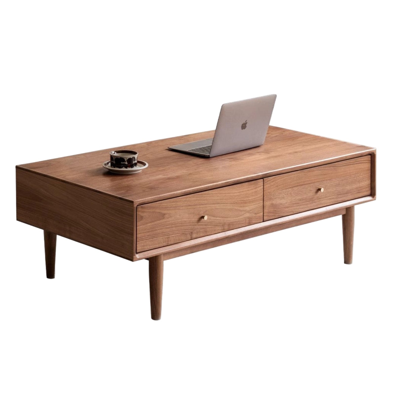 Black Walnut, Sandalwood Solid Wood Rock Plate Modern Coffee Table