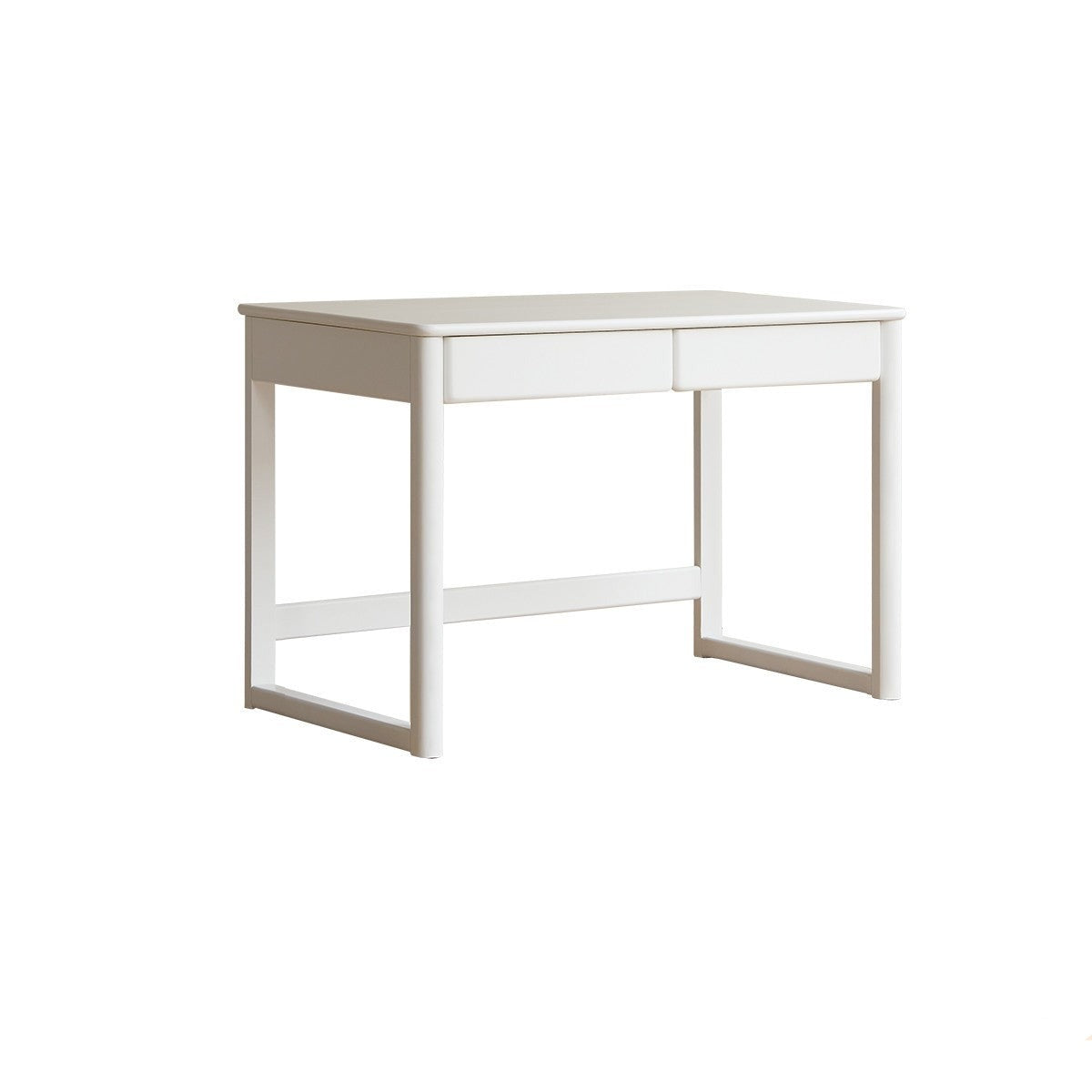Poplar solid wood study table writing desk white cream"