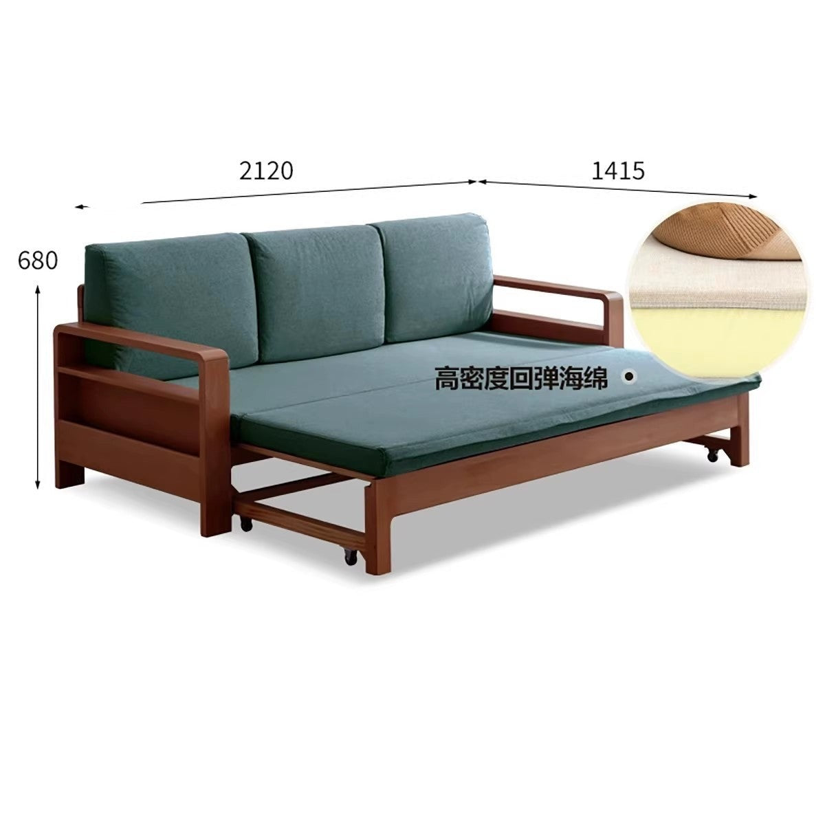 Oak, Beech Folding Multi-functional Storage Sofa Bed