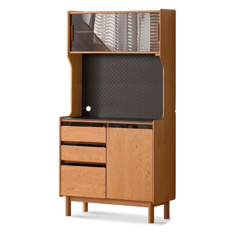 Cherry Wood Solid Wood Rock Board Retro Storage Cabinet