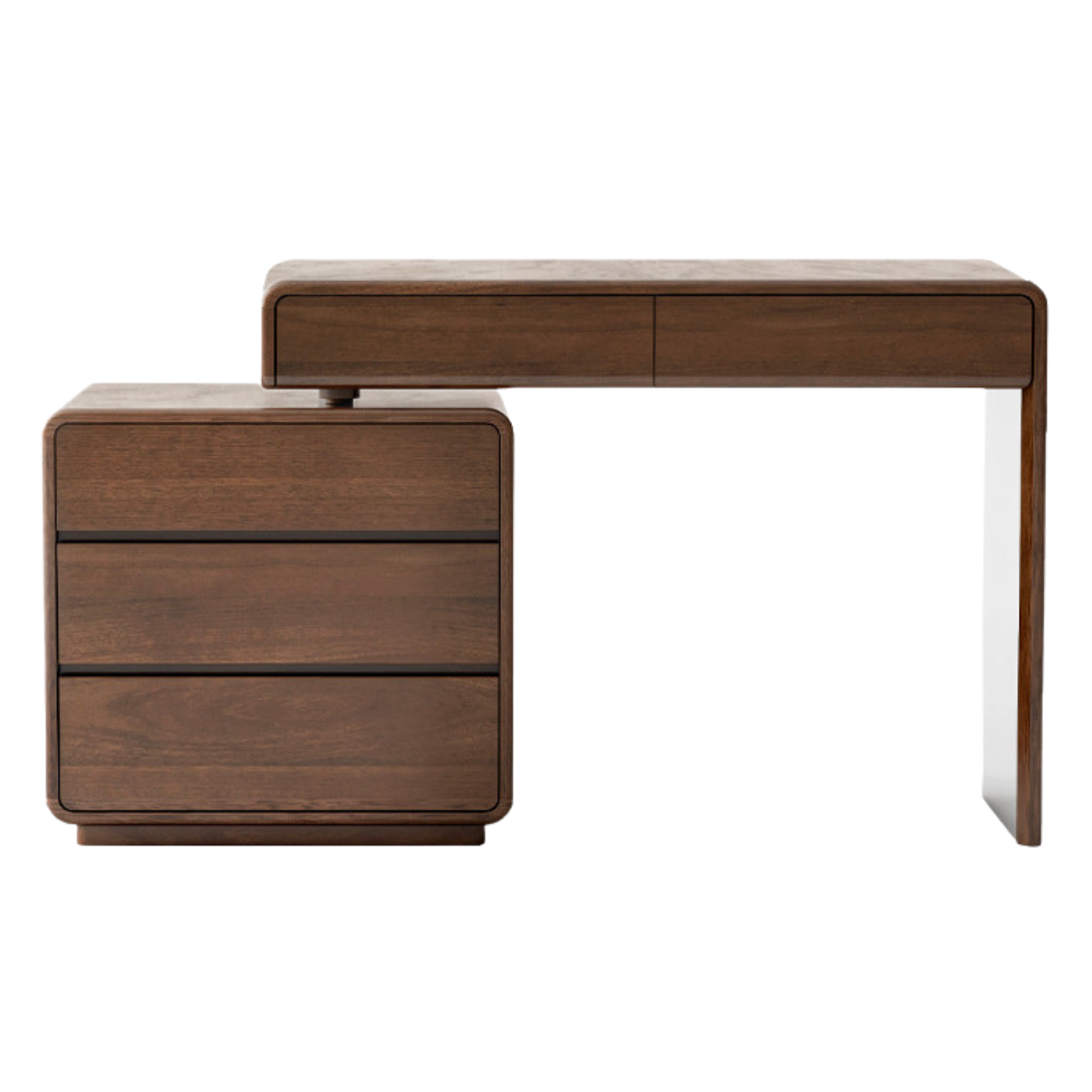 Black Walnut, Sandalwood Solid Wood Dressing Table Chest Of Drawers
