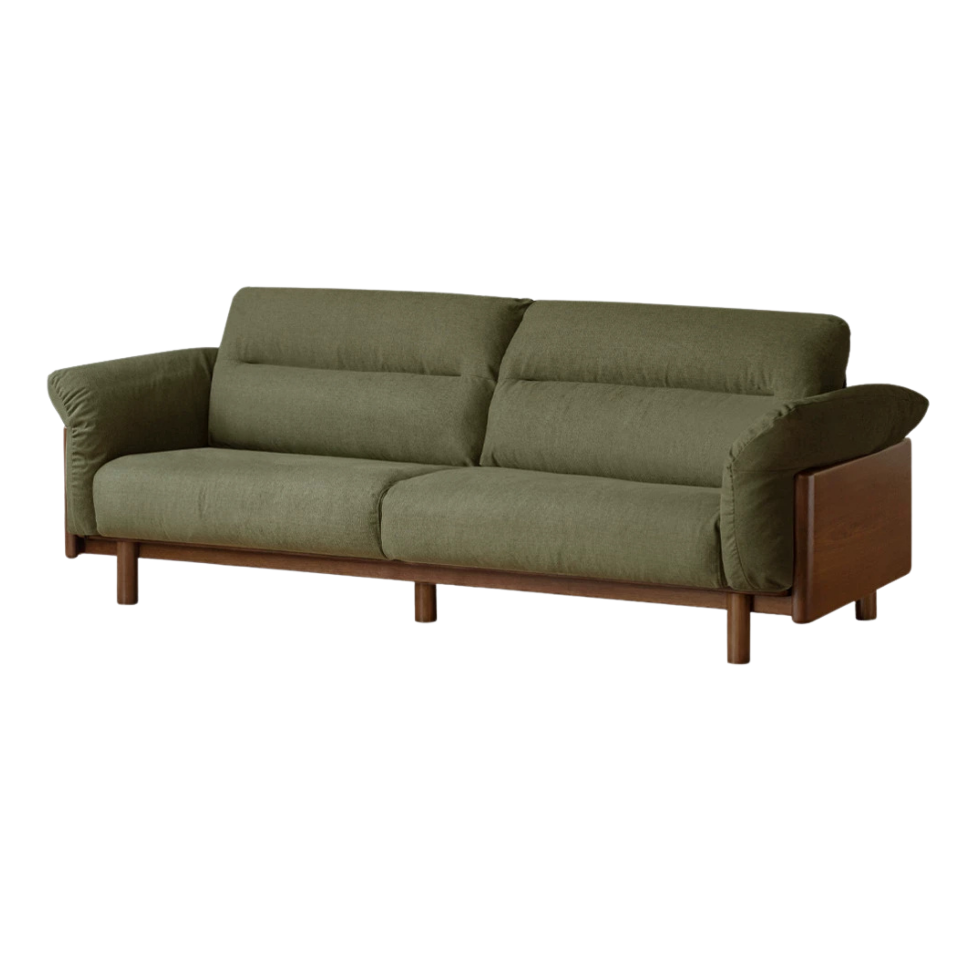 Black Walnut, Oak Solid Wood Sofa Genuine Leather, fabrics