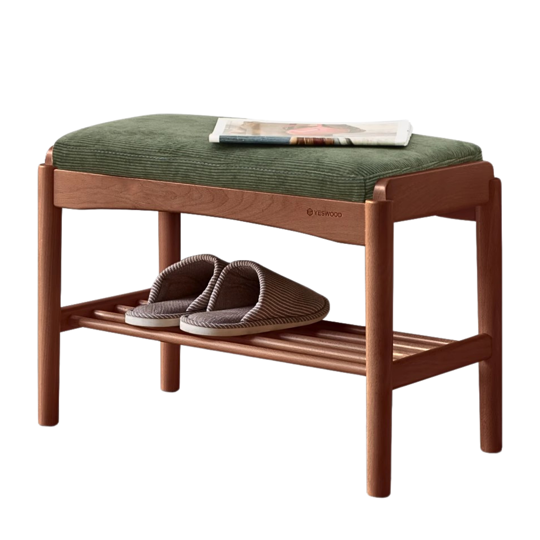 Beech, Cherry, Back Walnut, Oak Solid Wood Shoe Storage Bench