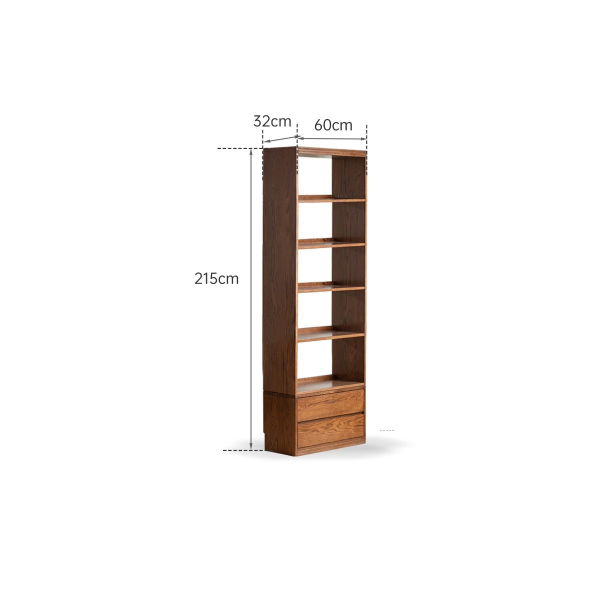 Oak solid wood bookshelf floor rack storage full wall bookcase<