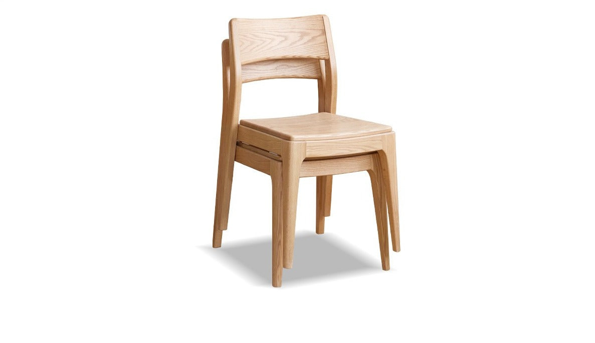 2 pcs set- Oak, Ash solid wood stacking dining chair-