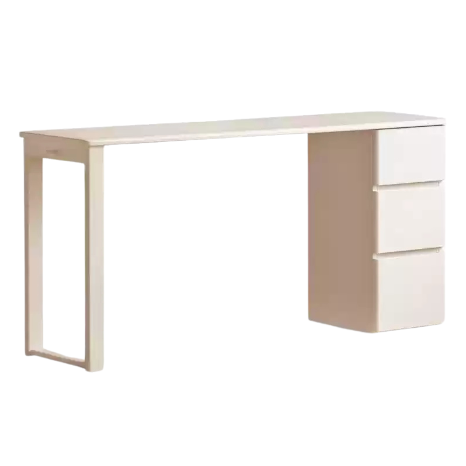 Rubber wood, Poplar Solid wood cream style single-leg desk