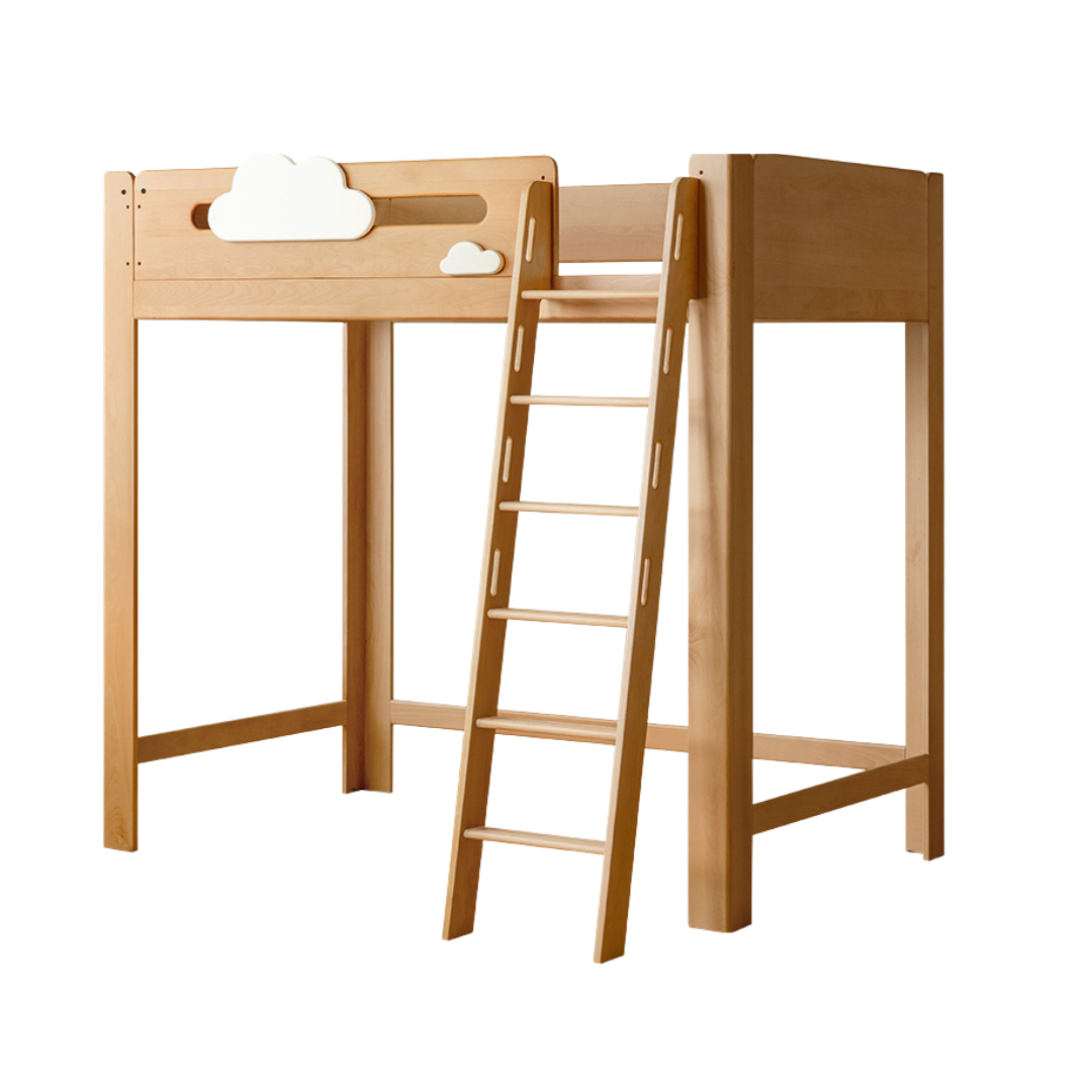 Rubberwood Solid Wood Children's Loft Bed