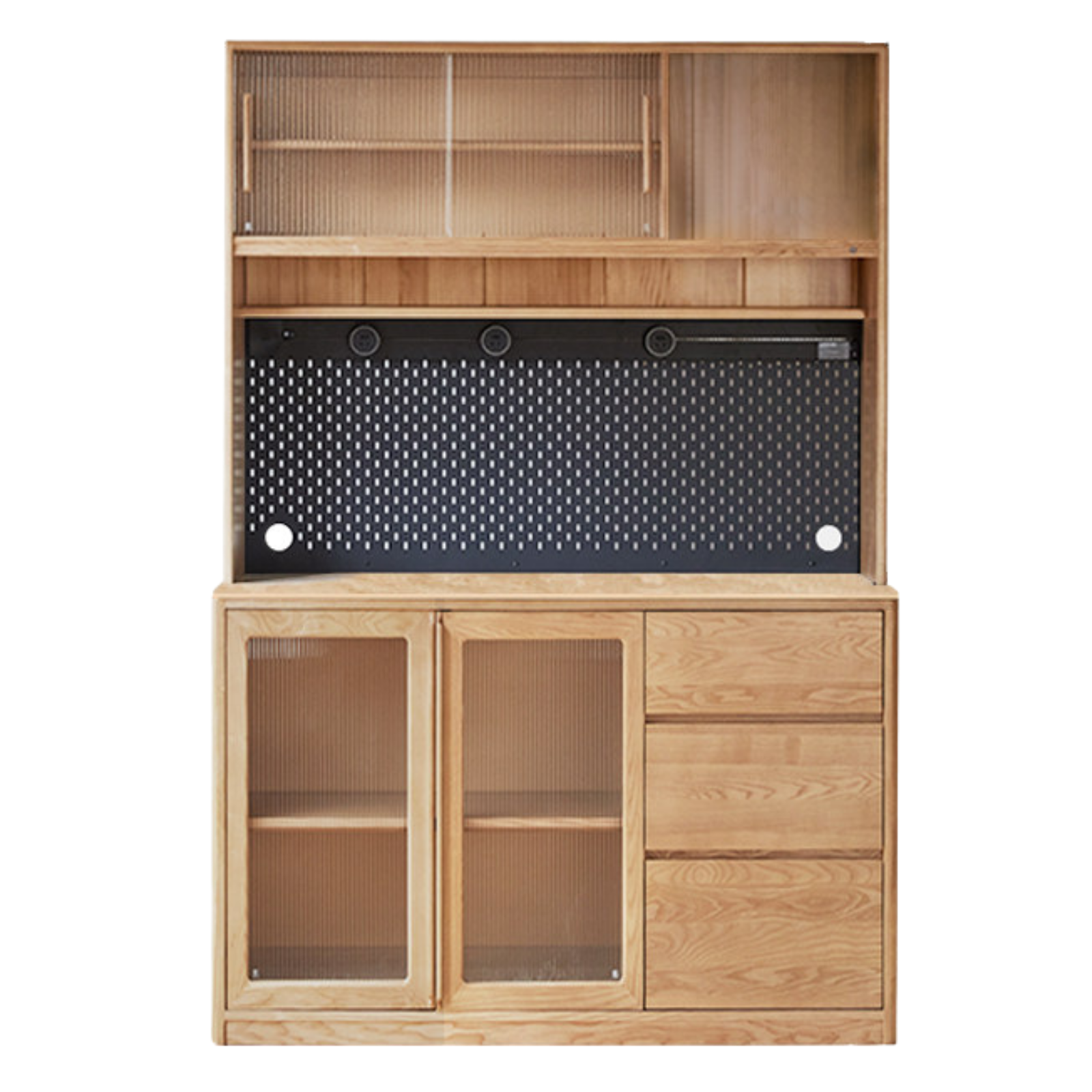 Ash Solid Wood White Wax Rock Plate Sideboard