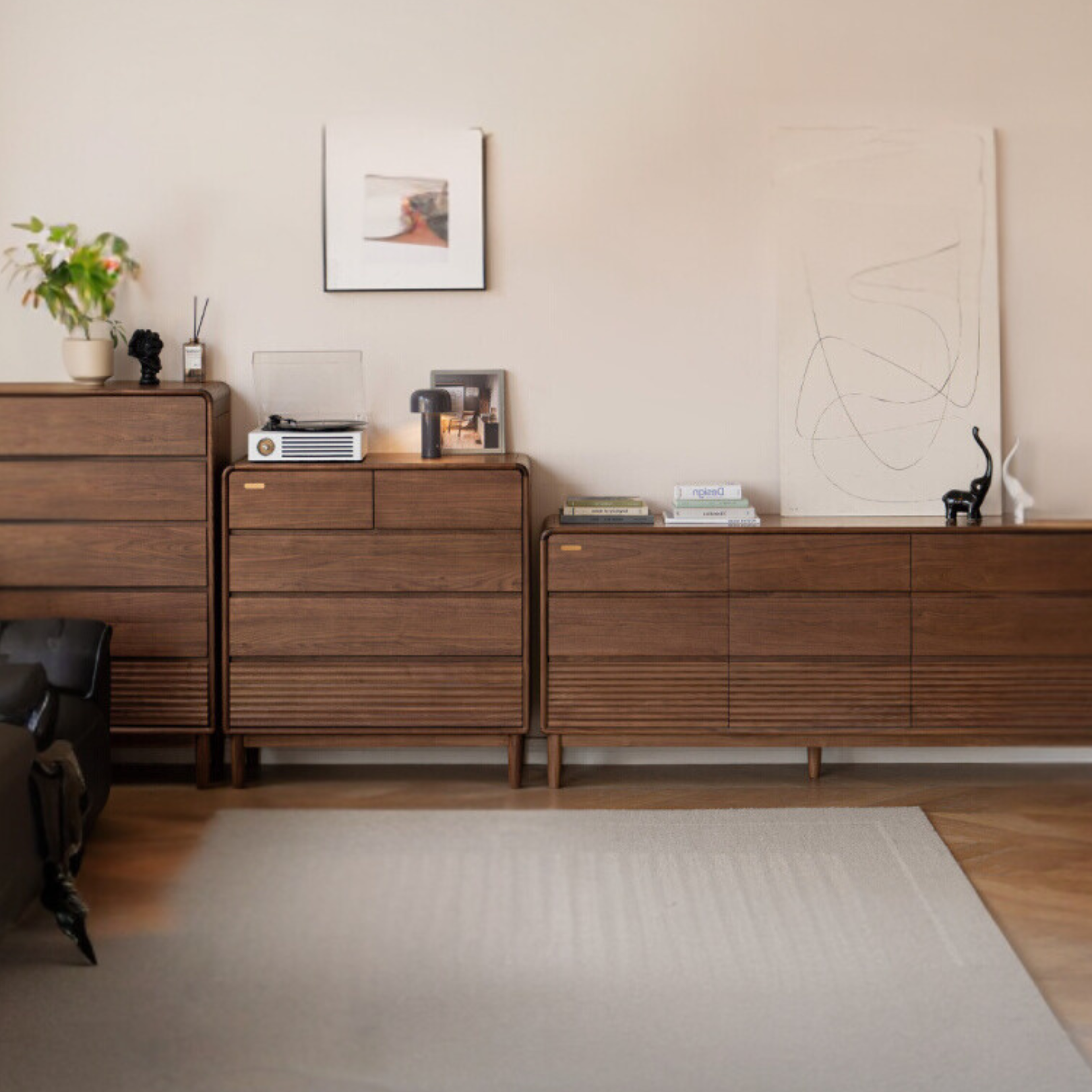 Black Walnut Solid Wood Wall Storage Drawer